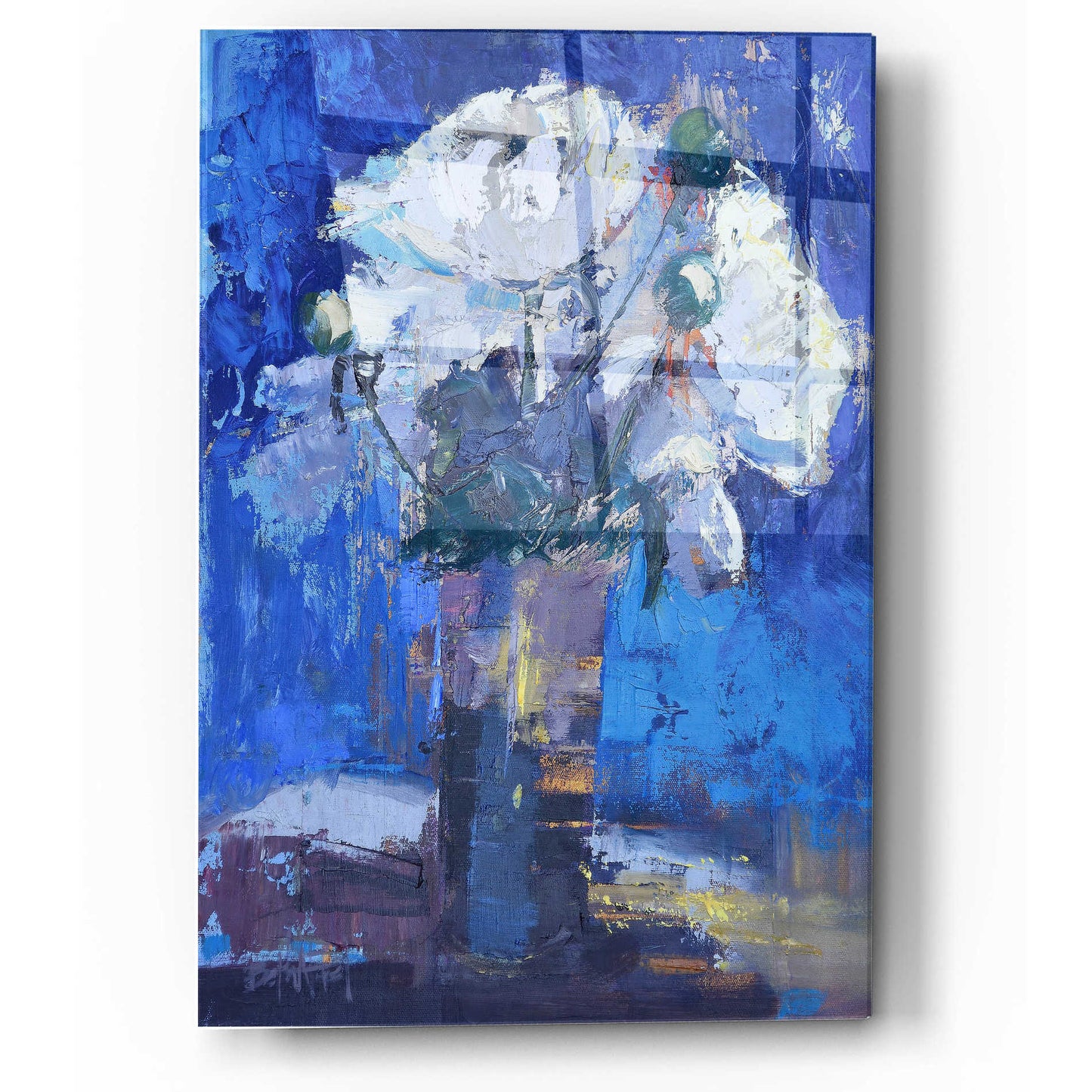 Epic Art 'White Peonies' by Beth Forst, Acrylic Glass Wall Art