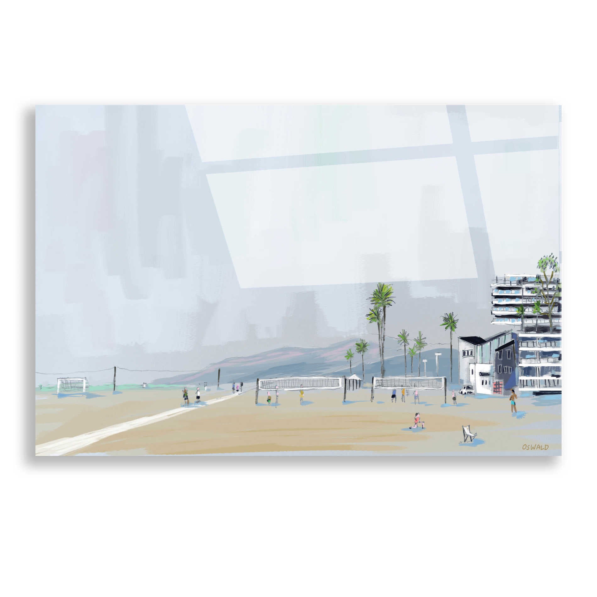 Epic Art 'Annenberg Beach House' by Pete Oswald, Acrylic Glass Wall Art,16x12