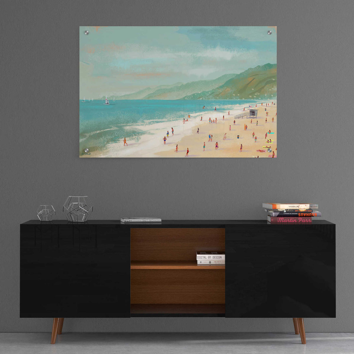 Epic Art 'Santa Monica Beach' by Pete Oswald, Acrylic Glass Wall Art,36x24