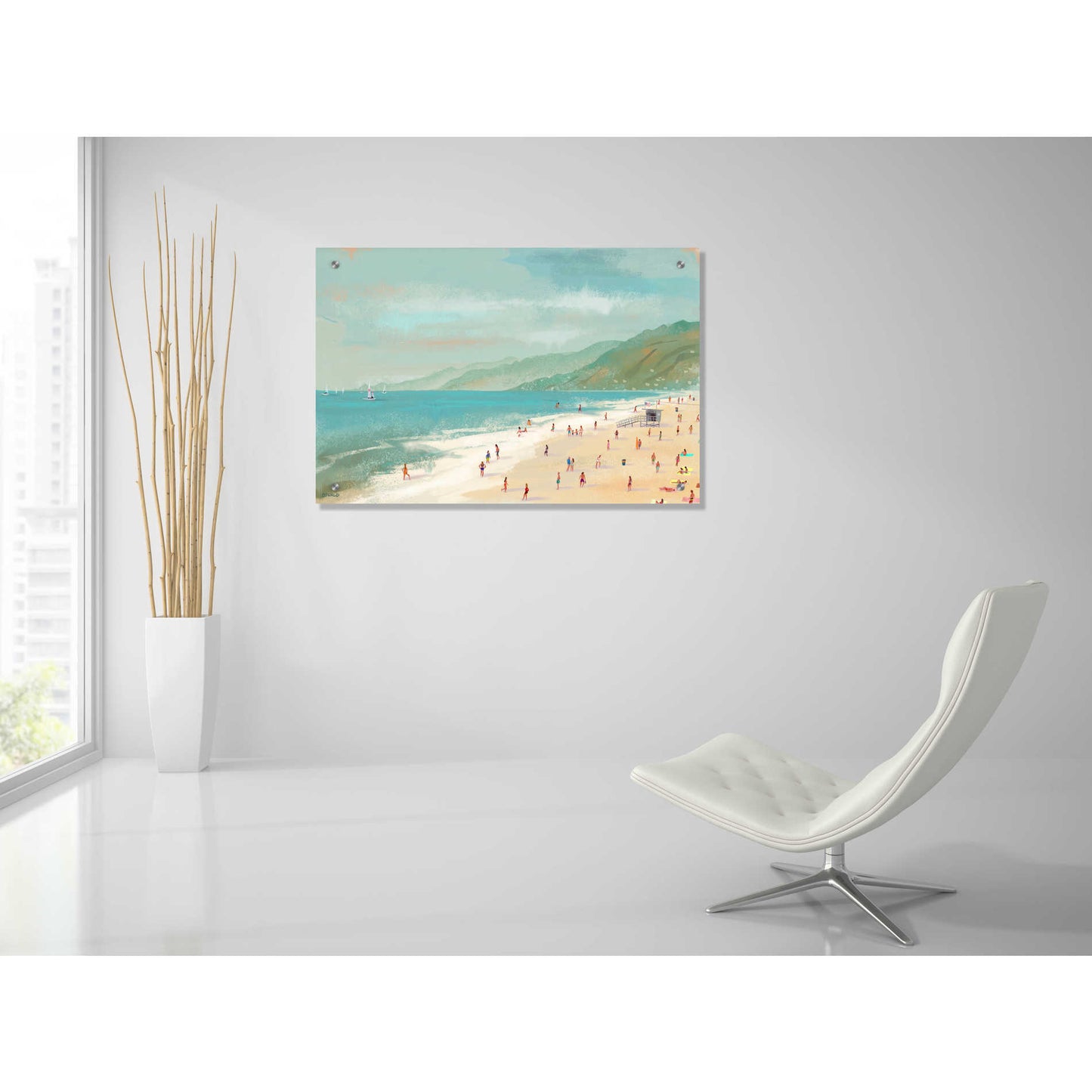 Epic Art 'Santa Monica Beach' by Pete Oswald, Acrylic Glass Wall Art,36x24