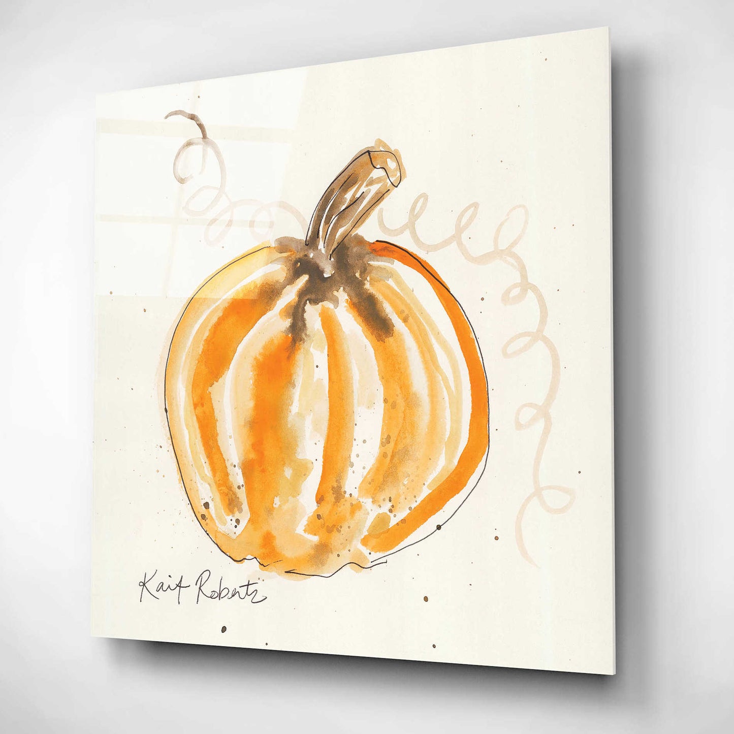 Epic Art 'P is for Pumpkin' by Kait Roberts, Acrylic Glass Wall Art,12x12