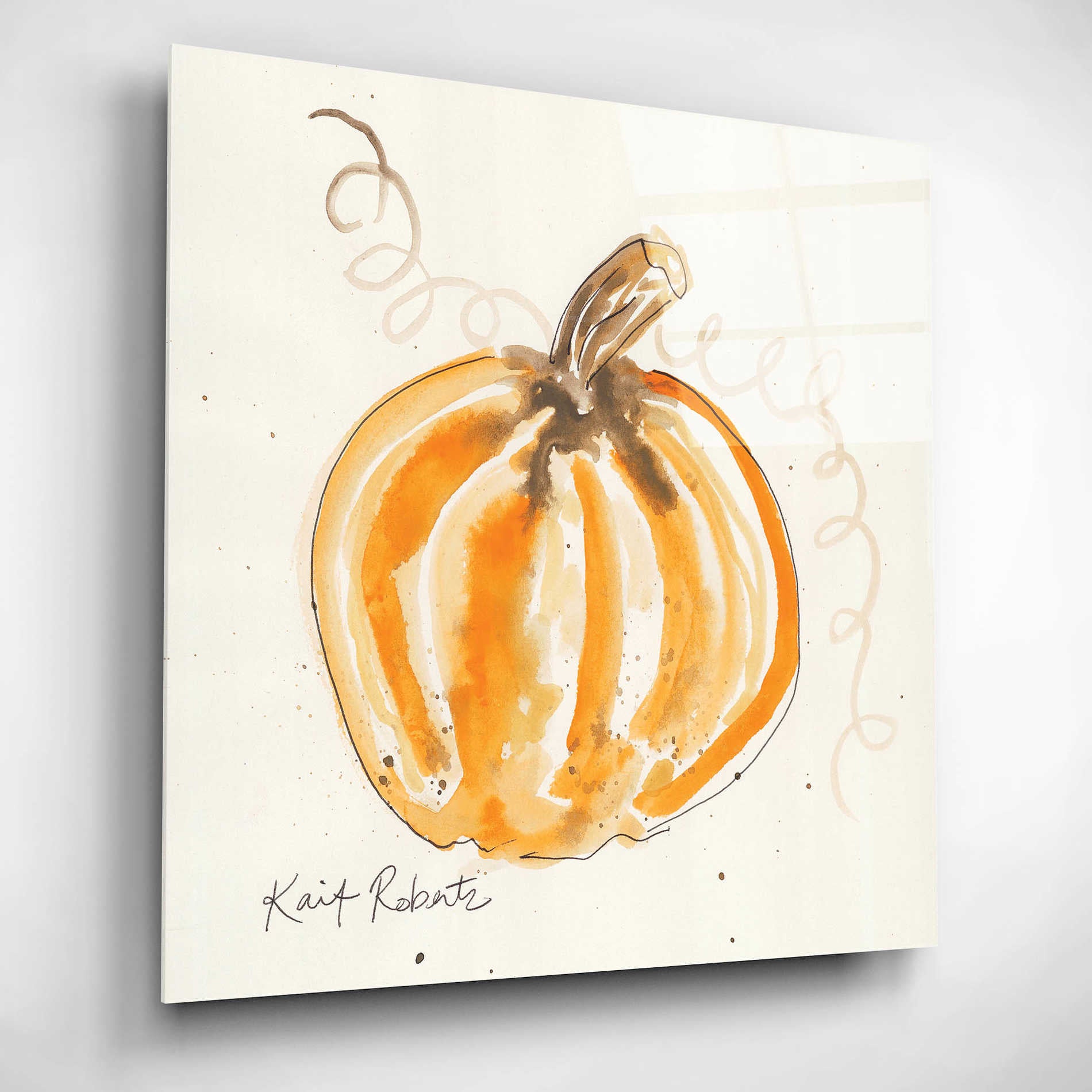 Epic Art 'P is for Pumpkin' by Kait Roberts, Acrylic Glass Wall Art,12x12