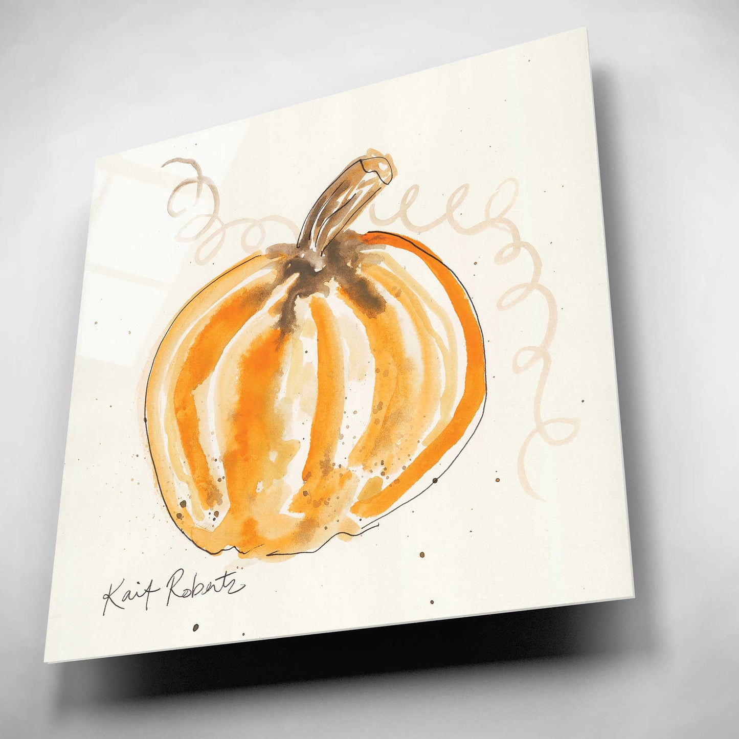 Epic Art 'P is for Pumpkin' by Kait Roberts, Acrylic Glass Wall Art,12x12