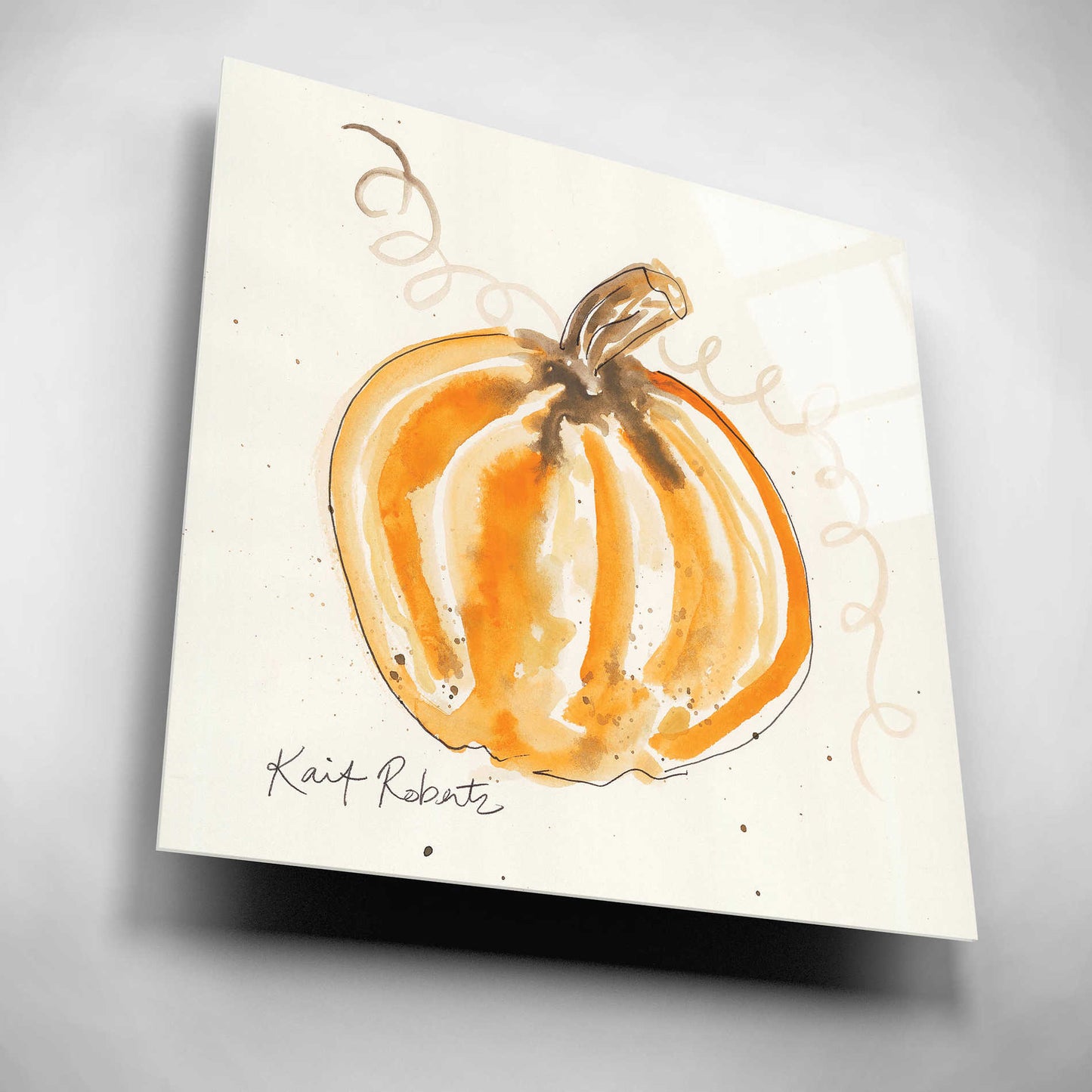 Epic Art 'P is for Pumpkin' by Kait Roberts, Acrylic Glass Wall Art,12x12