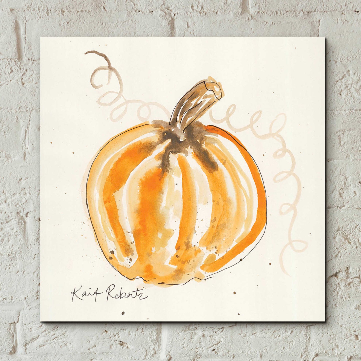 Epic Art 'P is for Pumpkin' by Kait Roberts, Acrylic Glass Wall Art,12x12