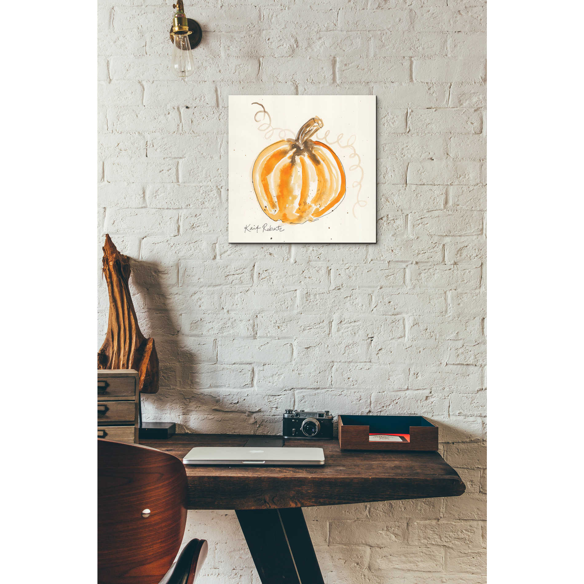 Epic Art 'P is for Pumpkin' by Kait Roberts, Acrylic Glass Wall Art,12x12