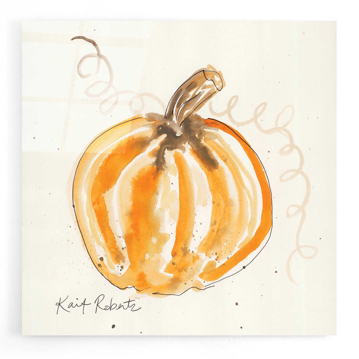 Epic Art 'P is for Pumpkin' by Kait Roberts, Acrylic Glass Wall Art,12x12