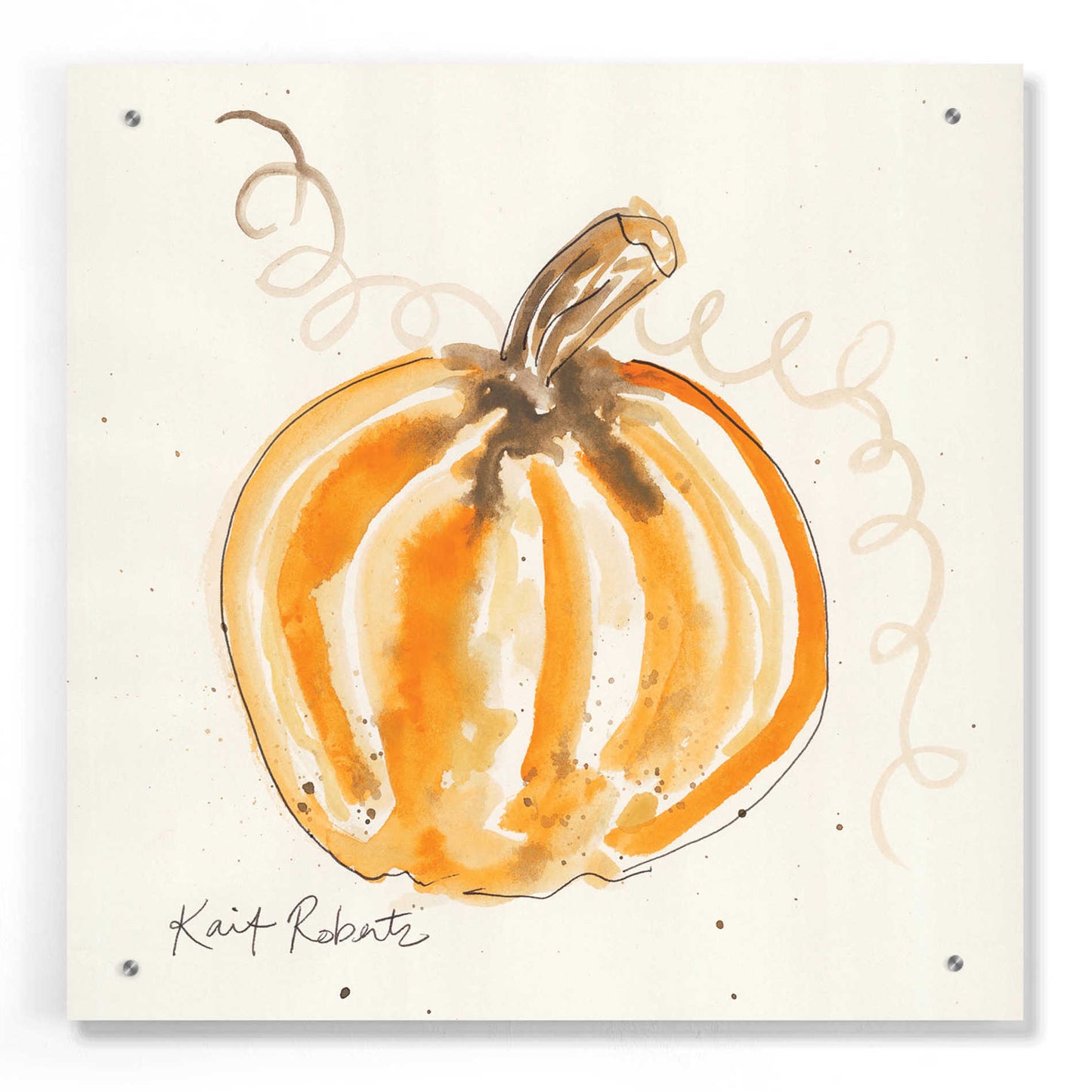 Epic Art 'P is for Pumpkin' by Kait Roberts, Acrylic Glass Wall Art,24x24