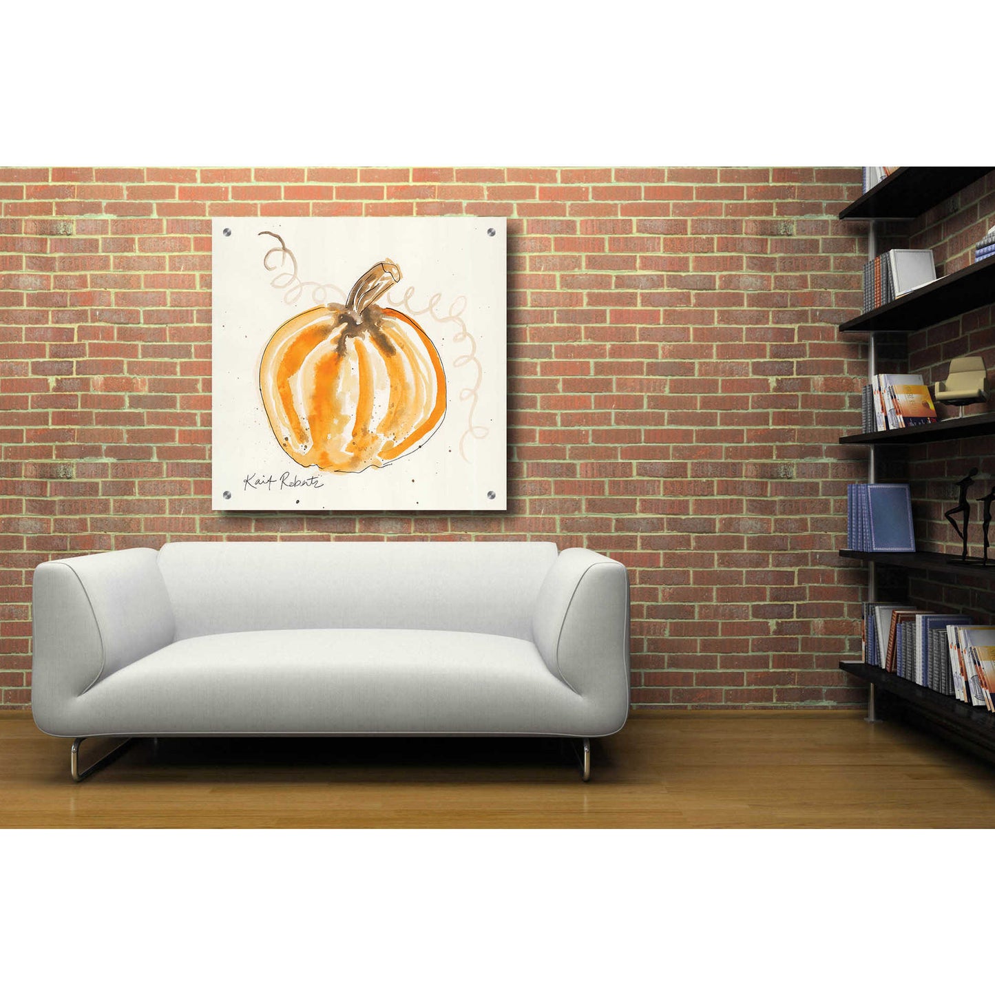 Epic Art 'P is for Pumpkin' by Kait Roberts, Acrylic Glass Wall Art,36x36