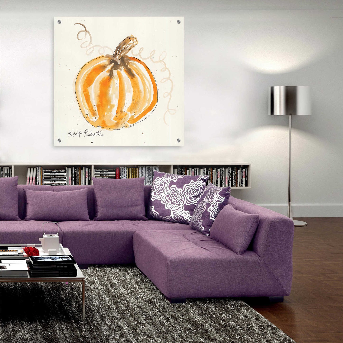 Epic Art 'P is for Pumpkin' by Kait Roberts, Acrylic Glass Wall Art,36x36