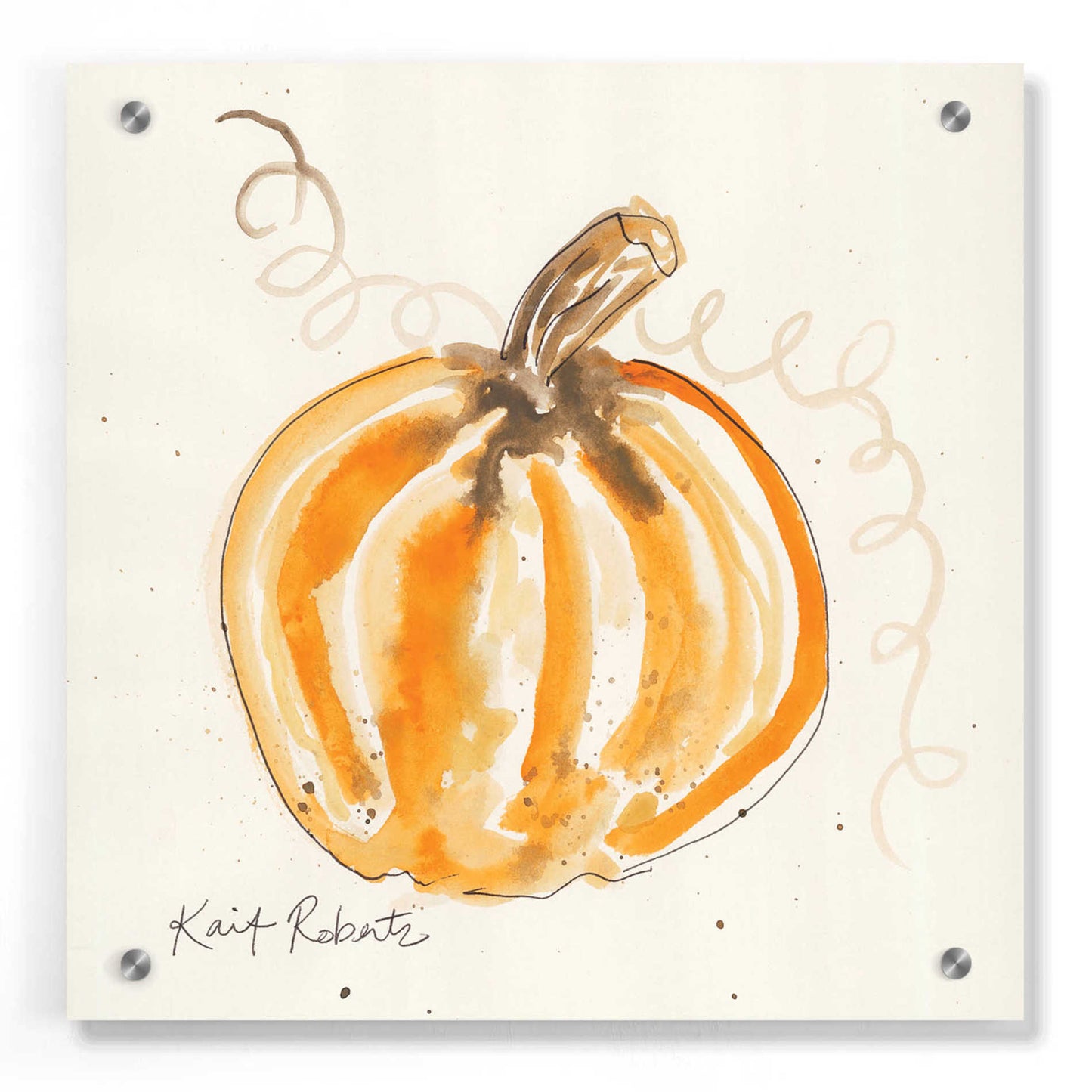 Epic Art 'P is for Pumpkin' by Kait Roberts, Acrylic Glass Wall Art,36x36