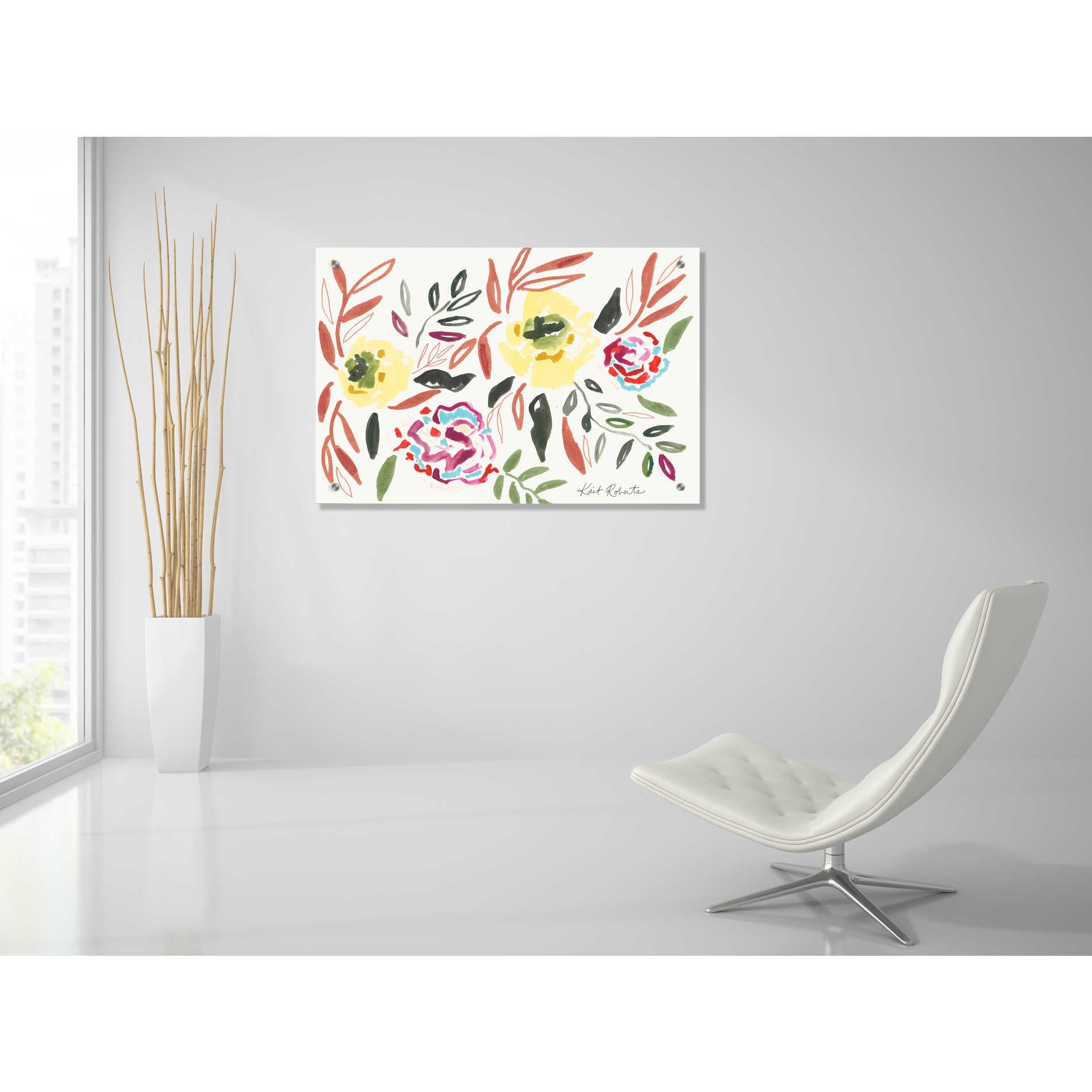 Epic Art 'Lipstick and Lemon' by Kait Roberts, Acrylic Glass Wall Art,36x24