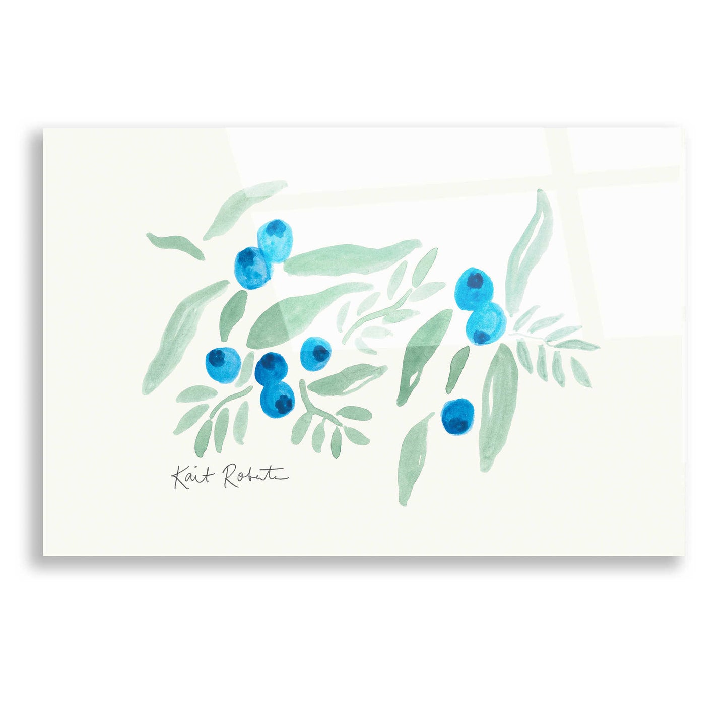 Epic Art 'Bountiful Blueberries from Maine' by Kait Roberts, Acrylic Glass Wall Art,16x12