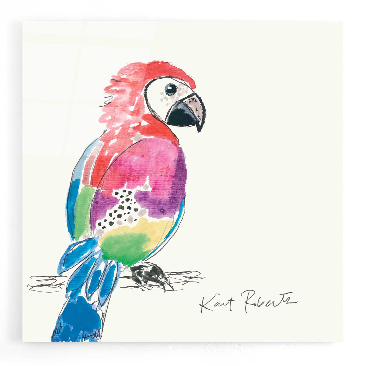 Epic Art 'Preston the Parrot' by Kait Roberts, Acrylic Glass Wall Art