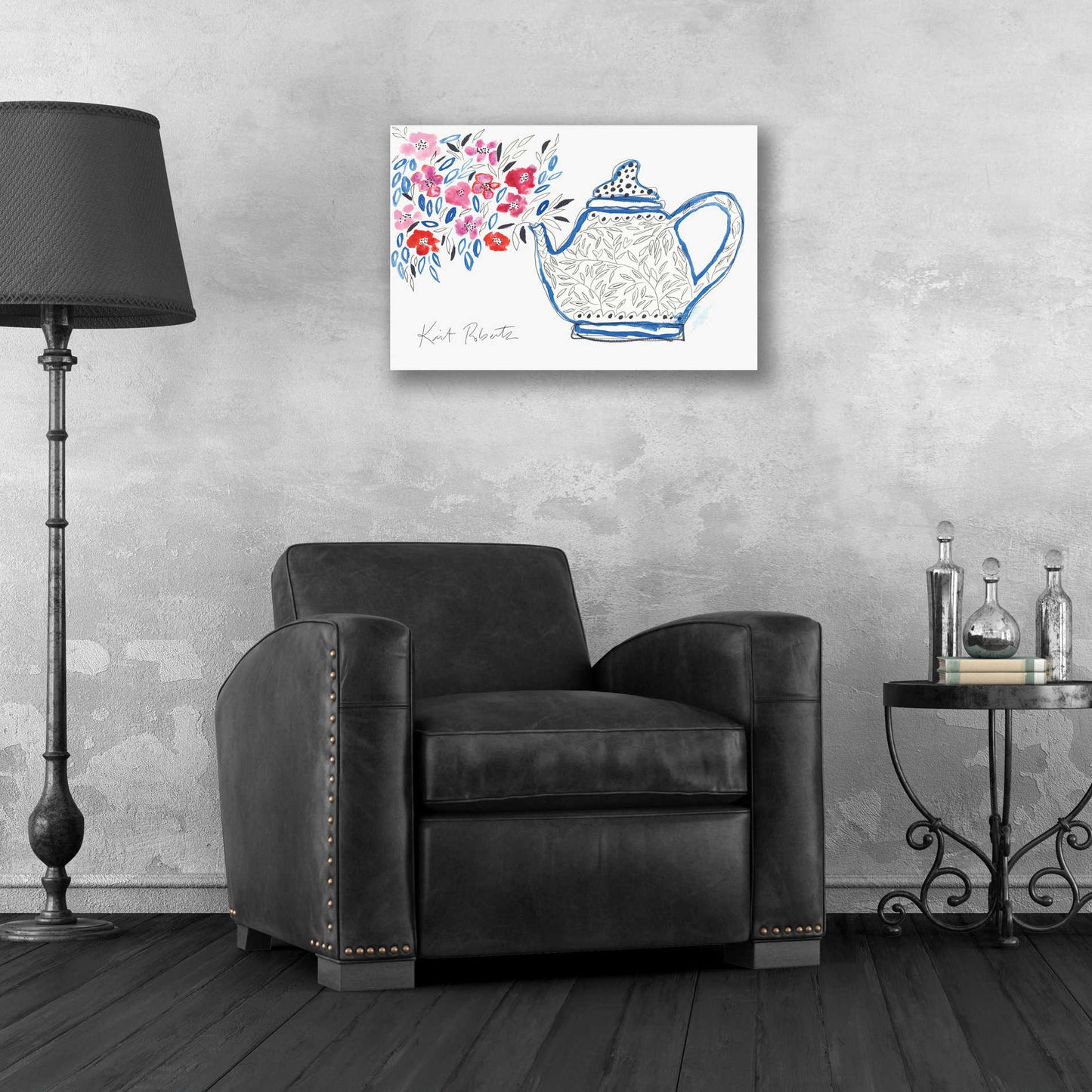 Epic Art 'Granny's Tea Pot' by Kait Roberts, Acrylic Glass Wall Art,24x16