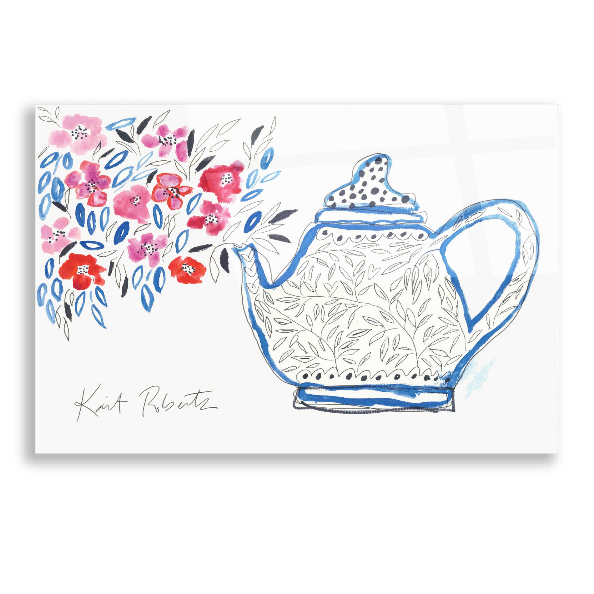 Epic Art 'Granny's Tea Pot' by Kait Roberts, Acrylic Glass Wall Art