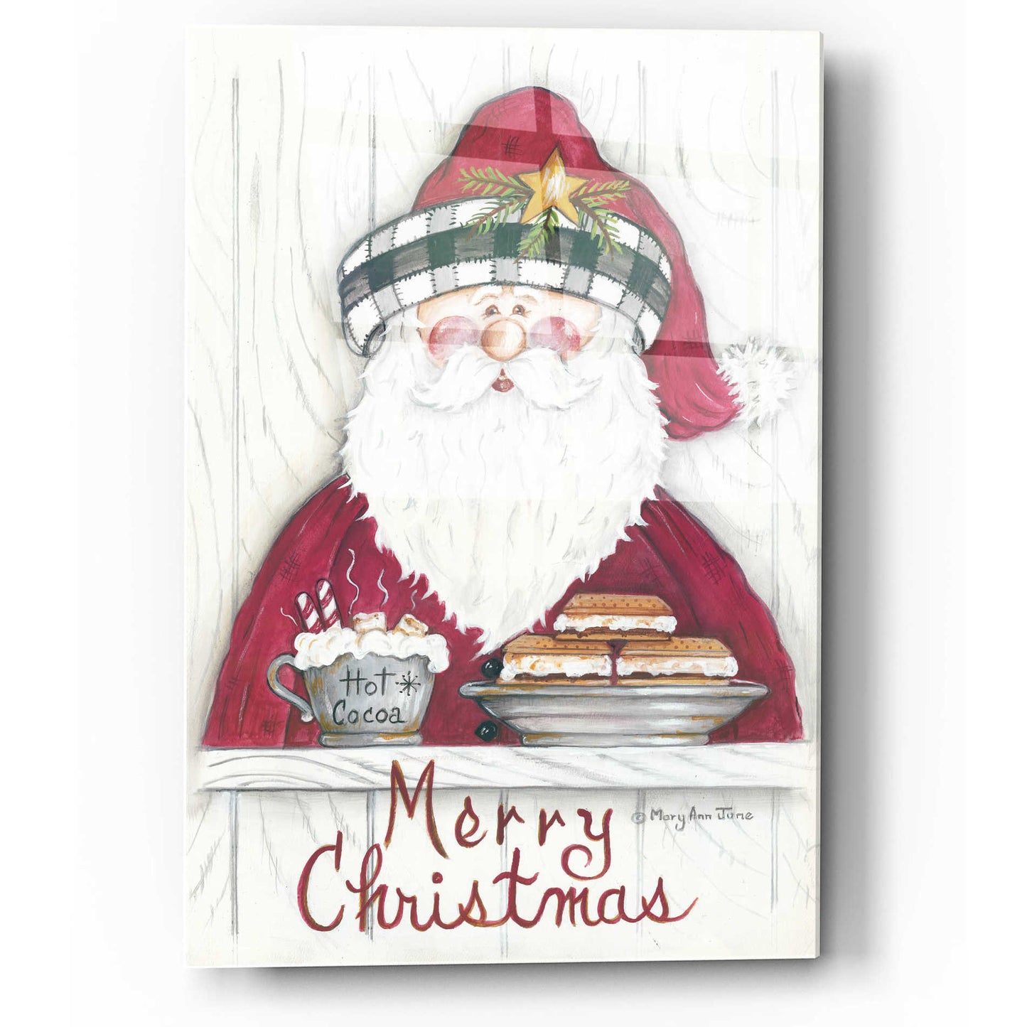 Epic Art 'Jolly St. Nick' by Mary Ann June, Acrylic Glass Wall Art,12x16