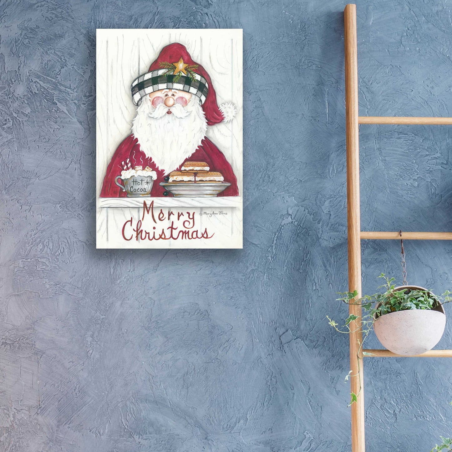 Epic Art 'Jolly St. Nick' by Mary Ann June, Acrylic Glass Wall Art,16x24