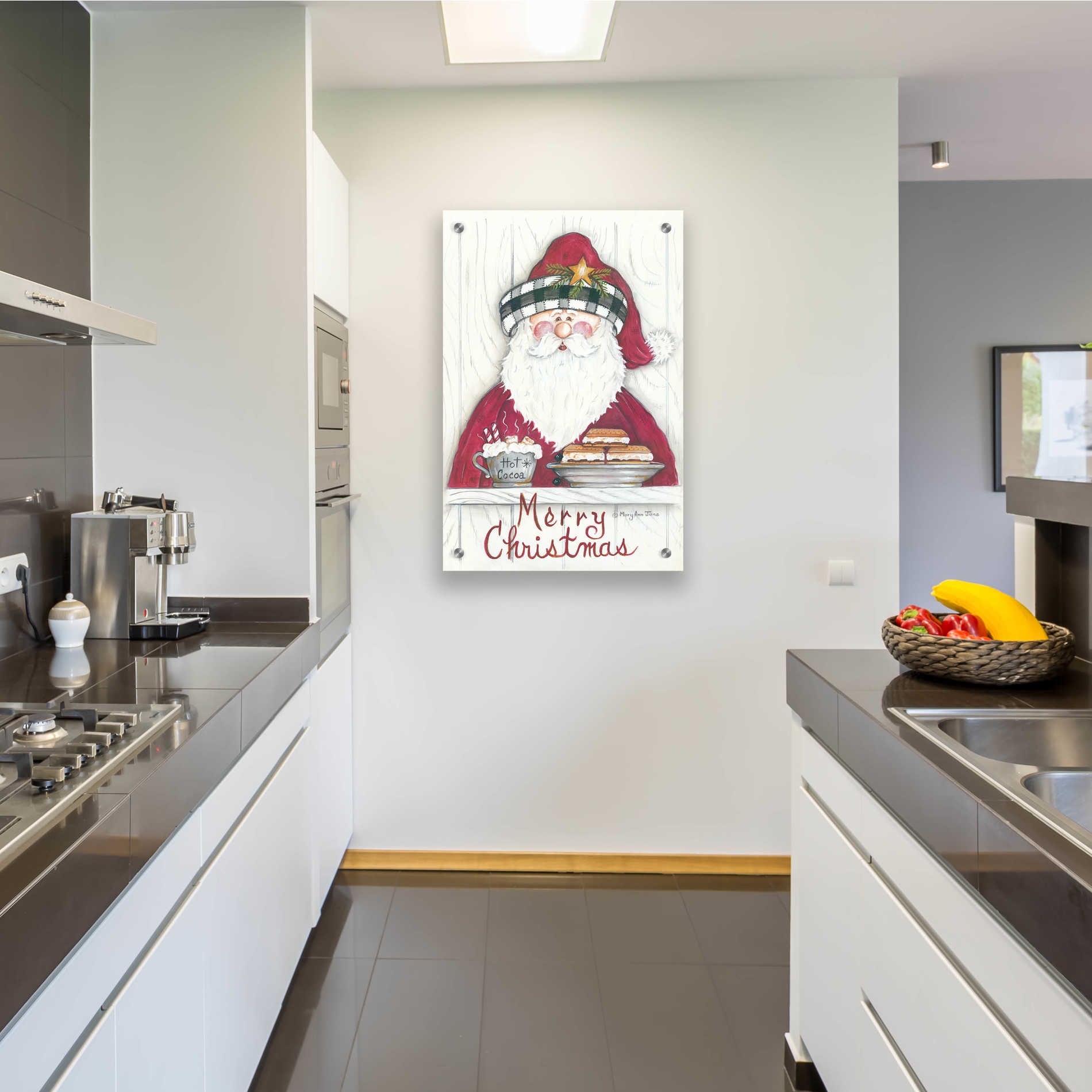 Epic Art 'Jolly St. Nick' by Mary Ann June, Acrylic Glass Wall Art,24x36