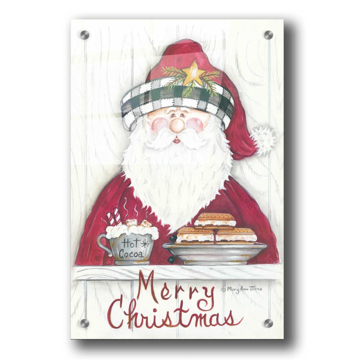 Epic Art 'Jolly St. Nick' by Mary Ann June, Acrylic Glass Wall Art,24x36