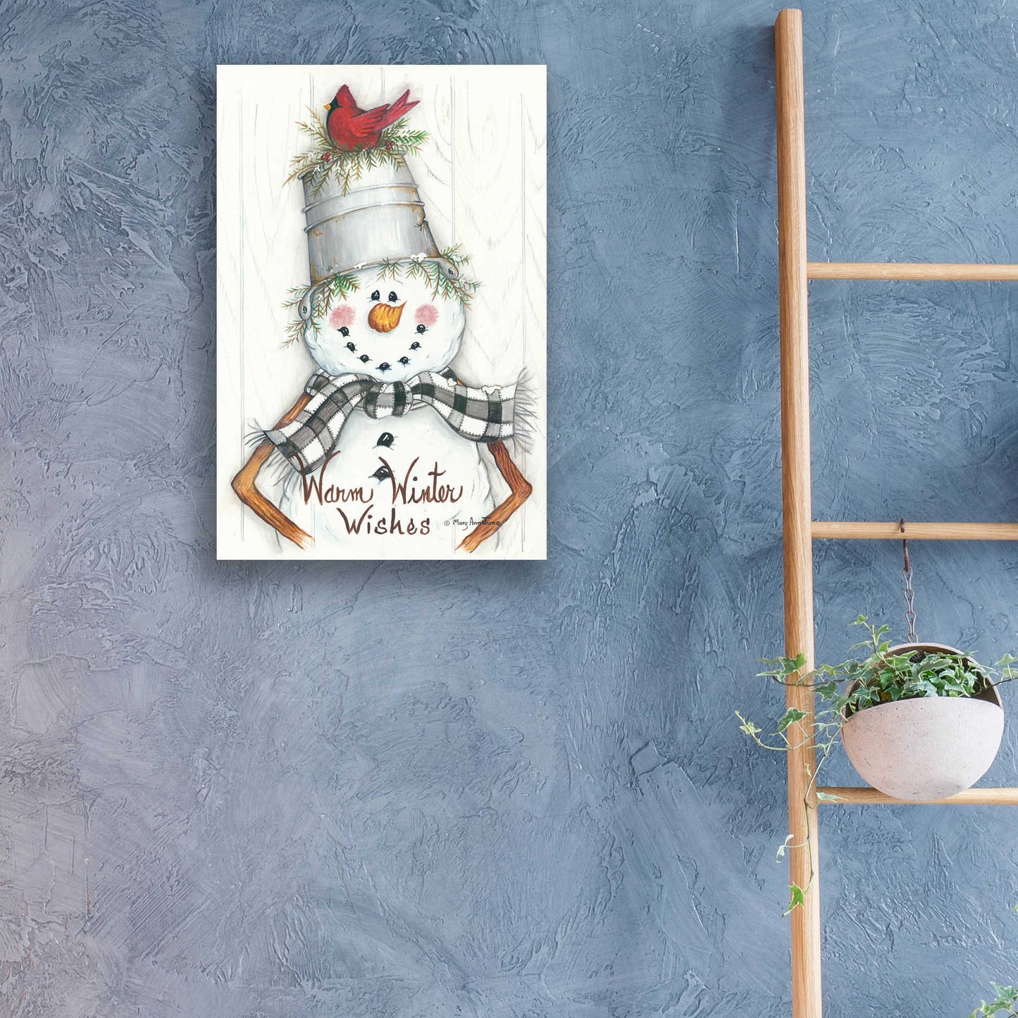 Epic Art 'Country Snowman' by Mary Ann June, Acrylic Glass Wall Art,16x24