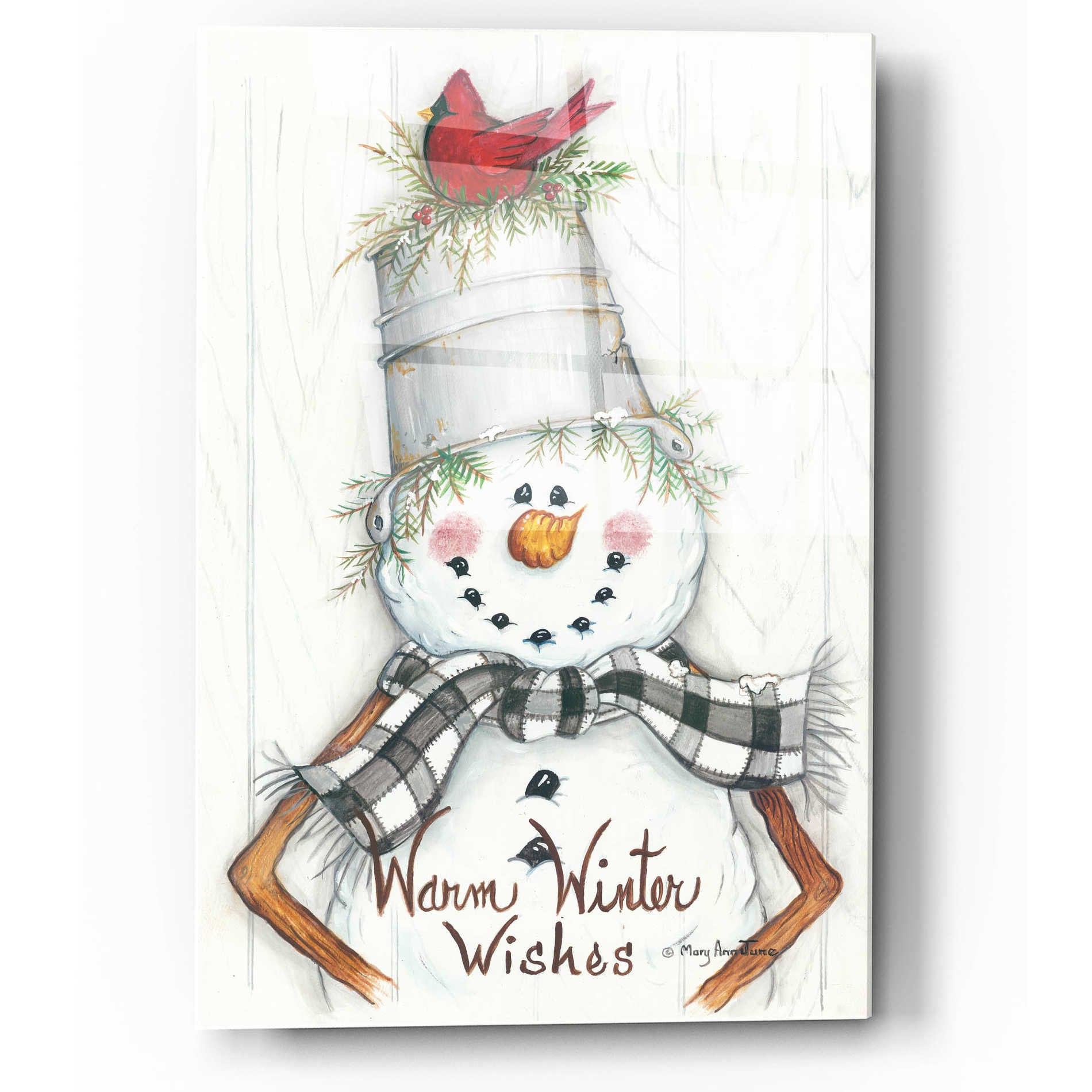 Epic Art 'Country Snowman' by Mary Ann June, Acrylic Glass Wall Art