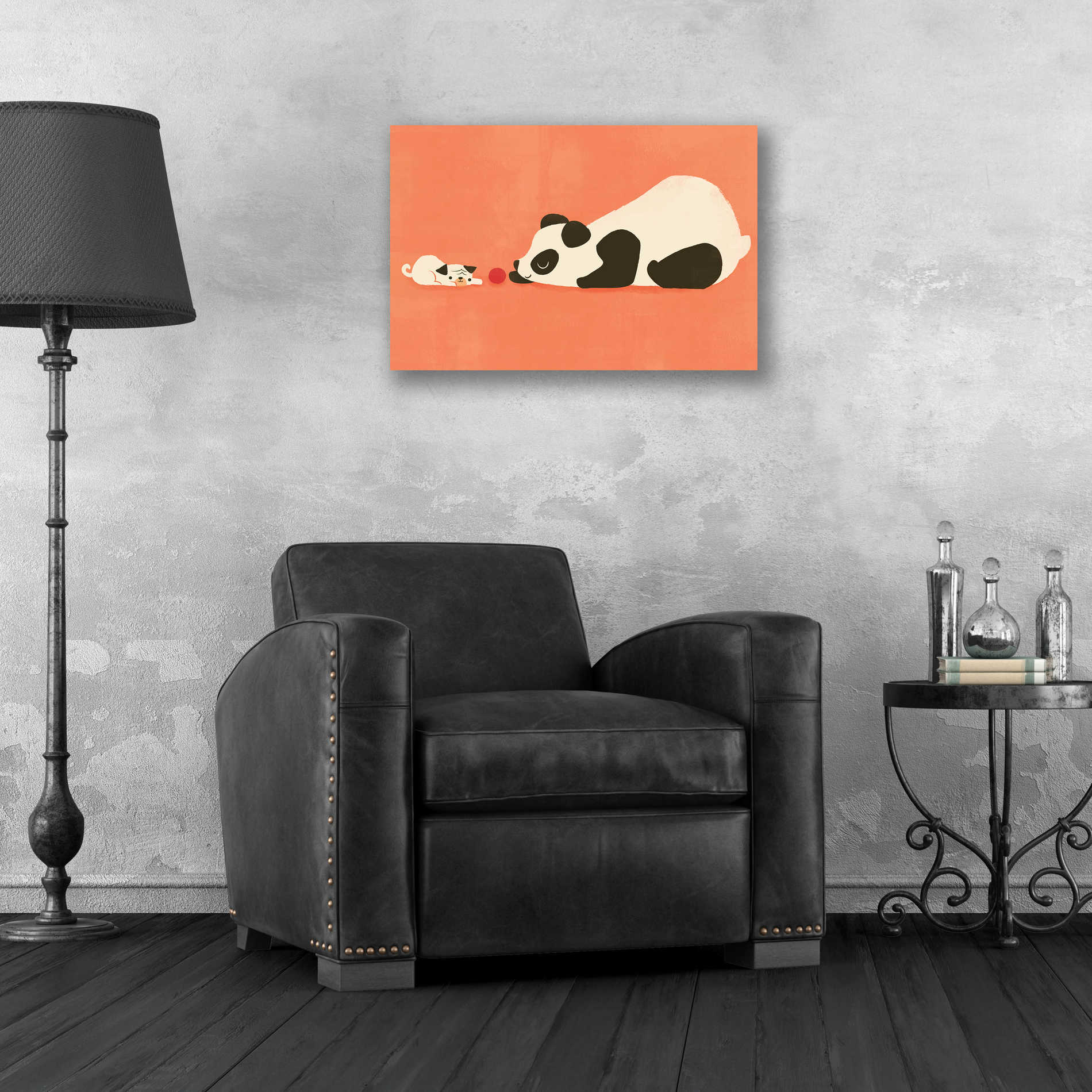 Epic Art 'The Pug and the Panda' by Jay Fleck, Acrylic Glass Wall Art,24x16