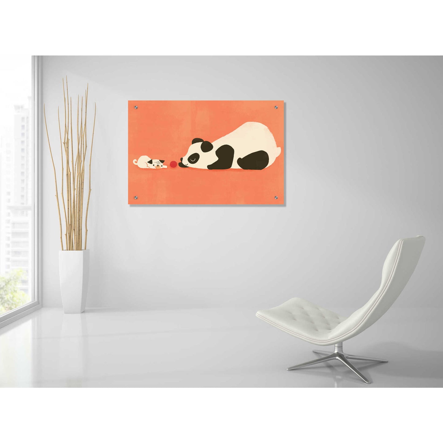 Epic Art 'The Pug and the Panda' by Jay Fleck, Acrylic Glass Wall Art,36x24