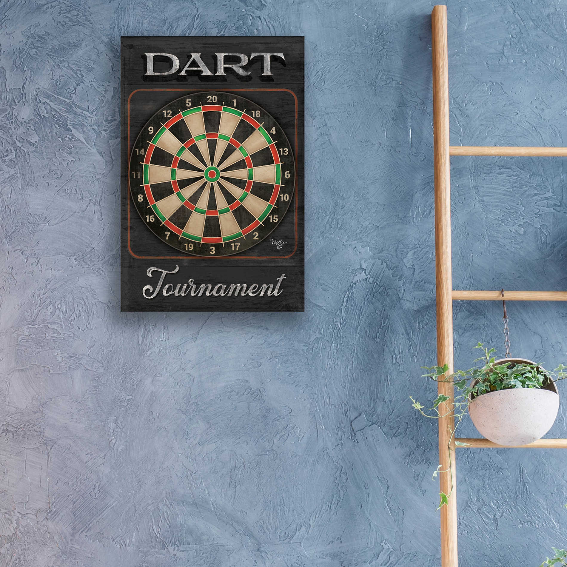 Epic Art 'Dart Tournament' by Mollie B, Acrylic Glass Wall Art,16x24