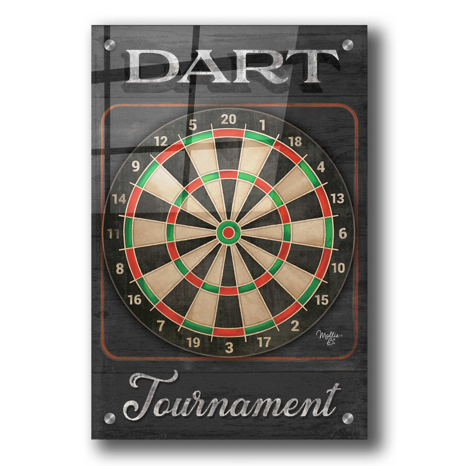 Epic Art 'Dart Tournament' by Mollie B, Acrylic Glass Wall Art,24x36