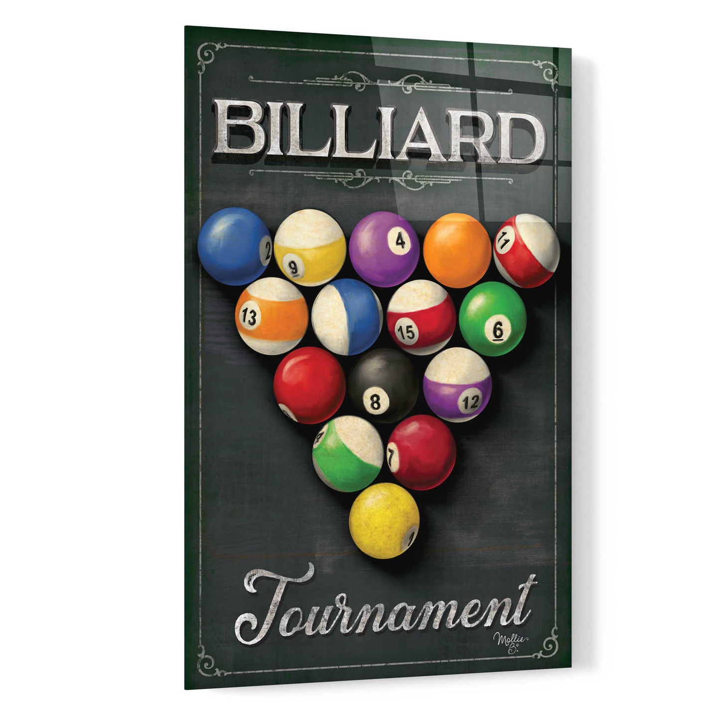 Epic Art 'Billiards Tournament' by Mollie B, Acrylic Glass Wall Art,16x24