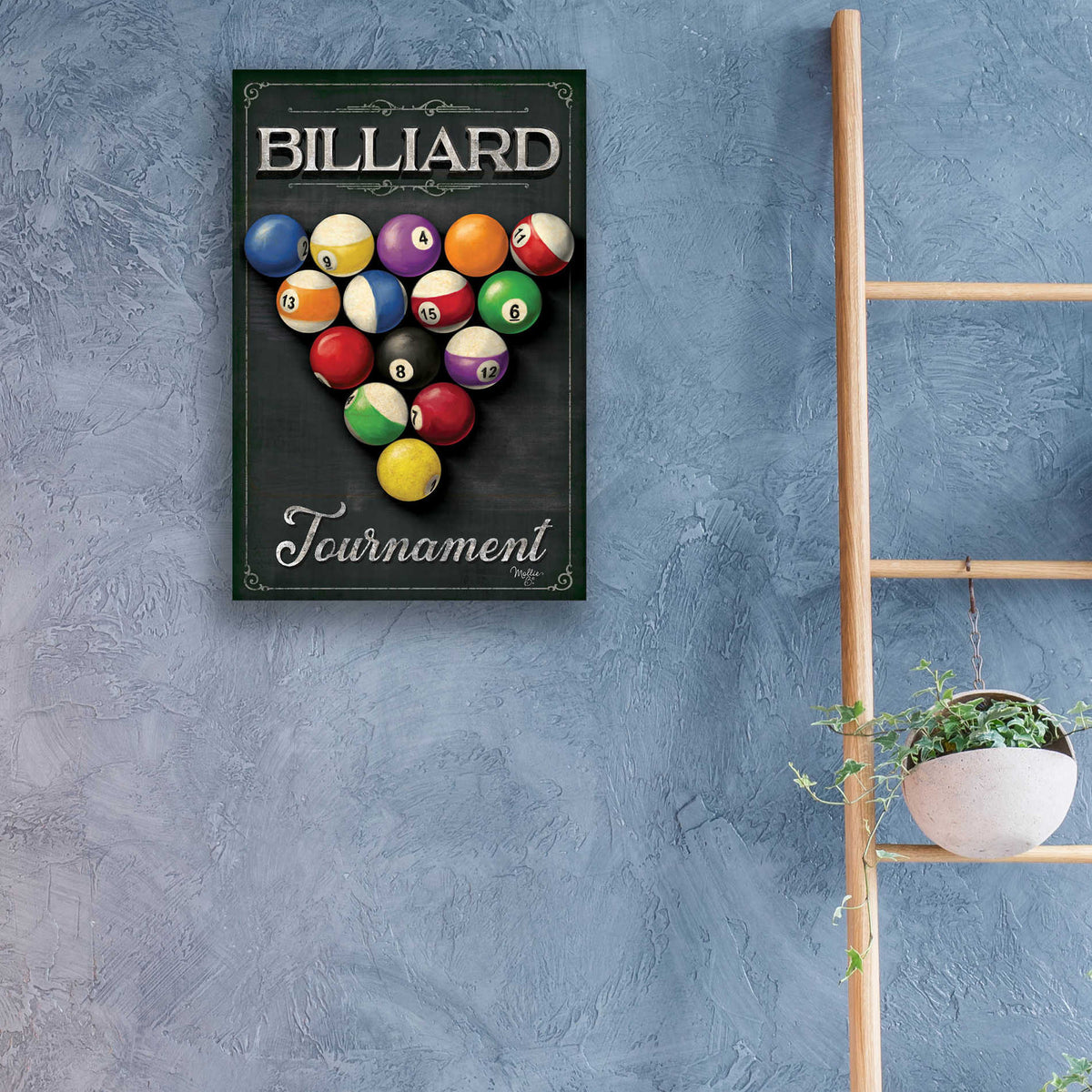 Epic Art 'Billiards Tournament' by Mollie B, Acrylic Glass Wall Art,16x24