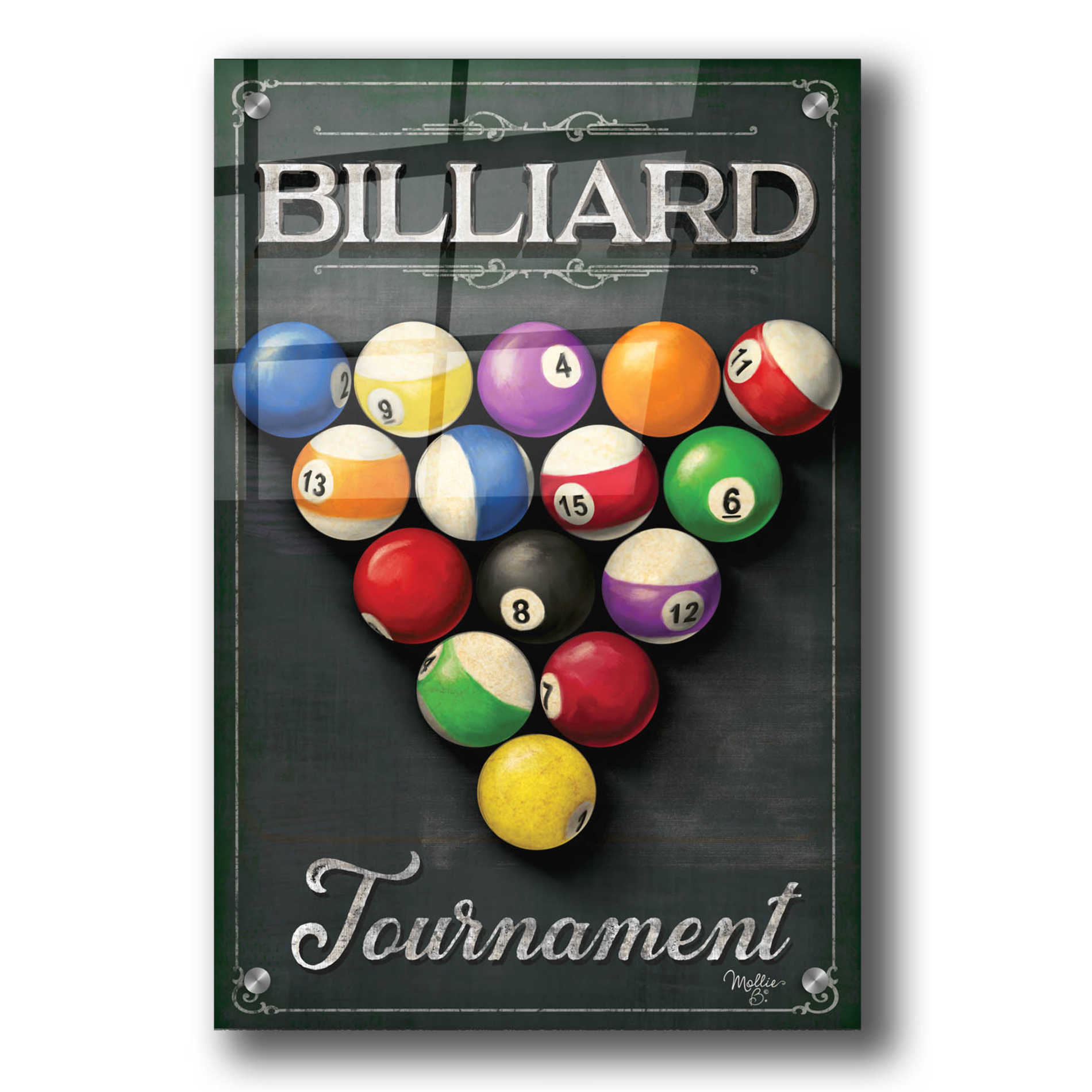 Epic Art 'Billiards Tournament' by Mollie B, Acrylic Glass Wall Art,24x36