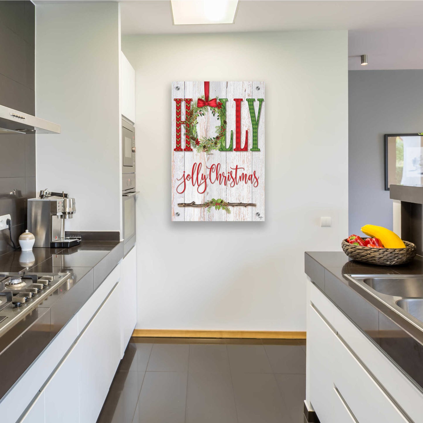 Epic Art 'Holly Jolly Christmas' by Mollie B, Acrylic Glass Wall Art,24x36