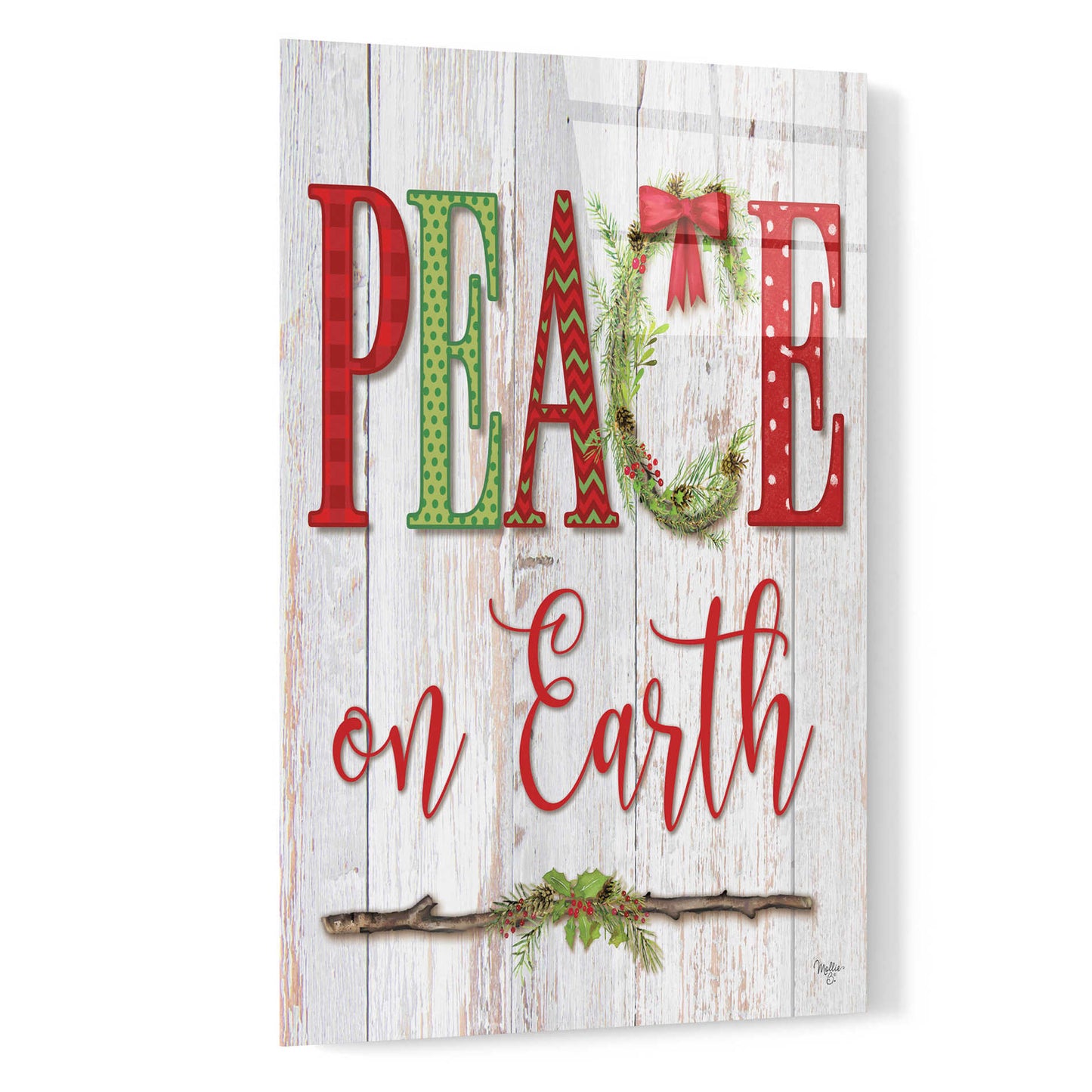 Epic Art 'Peace on Earth' by Mollie B, Acrylic Glass Wall Art,16x24