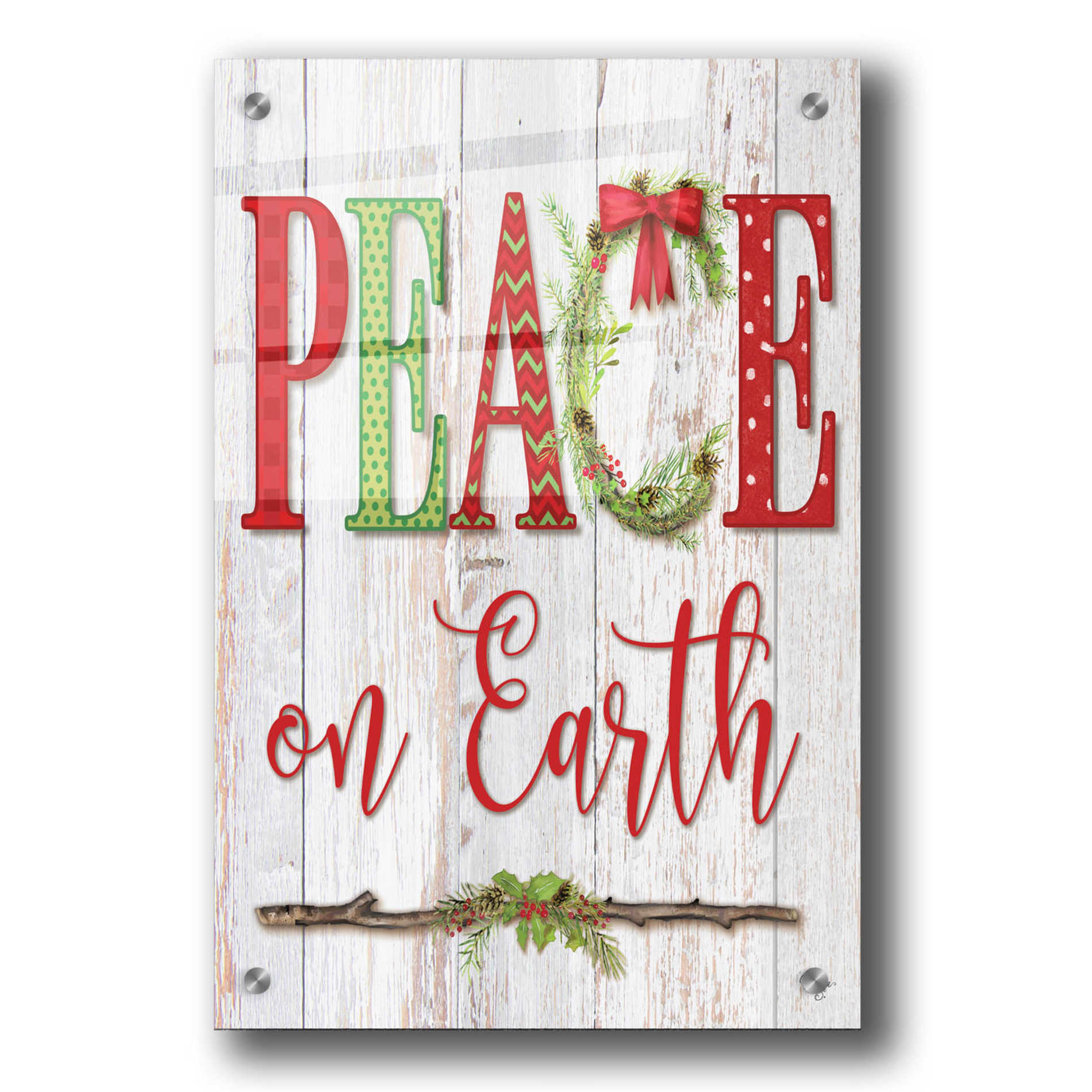Epic Art 'Peace on Earth' by Mollie B, Acrylic Glass Wall Art,24x36