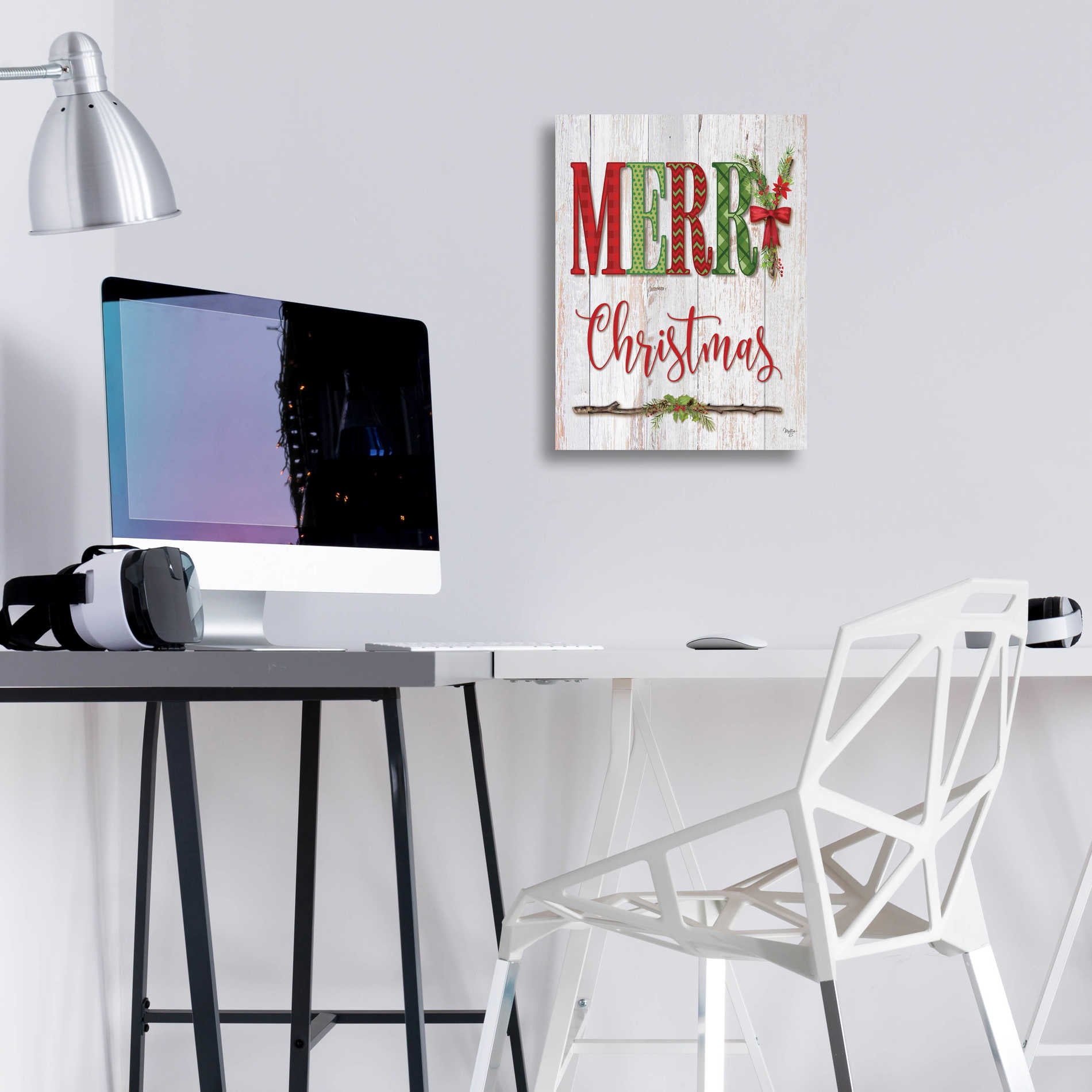 Epic Art 'Merry Christmas' by Mollie B, Acrylic Glass Wall Art,12x16