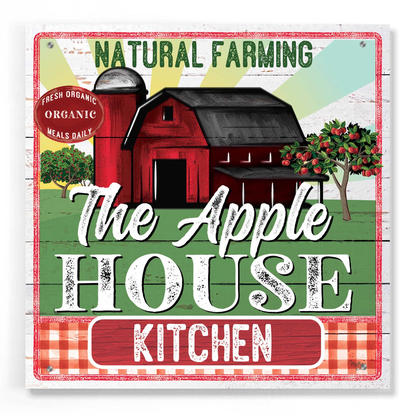 Epic Art 'The Apple House Kitchen' by Mollie B, Acrylic Glass Wall Art,24x24