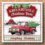 Epic Art 'Kris Kringle Christmas Barn' by Mollie B, Acrylic Glass Wall Art,36x36