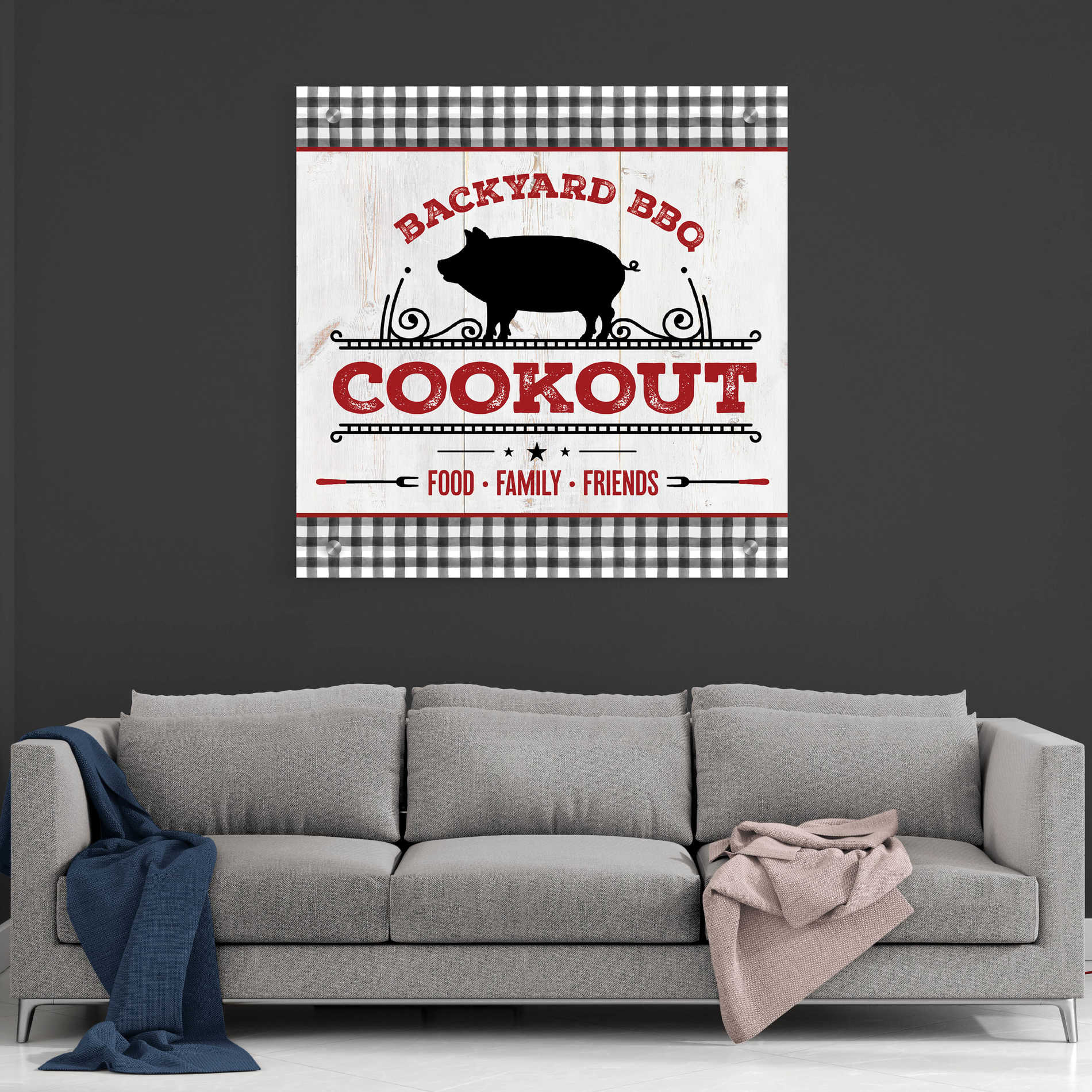 Epic Art 'Backyard BBQ Cookout' by Mollie B, Acrylic Glass Wall Art,36x36