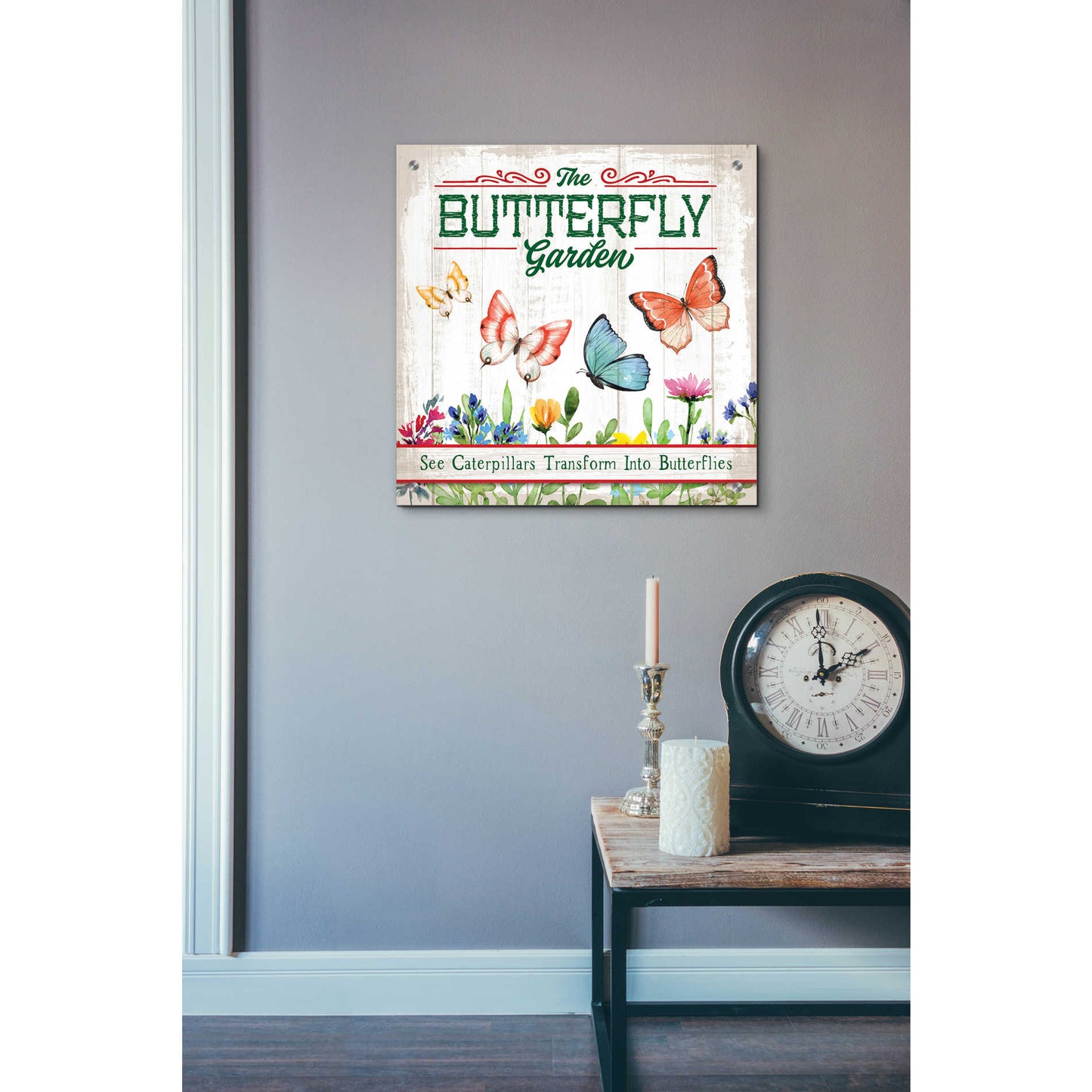 Epic Art 'Butterly Farm' by Mollie B, Acrylic Glass Wall Art,24x24