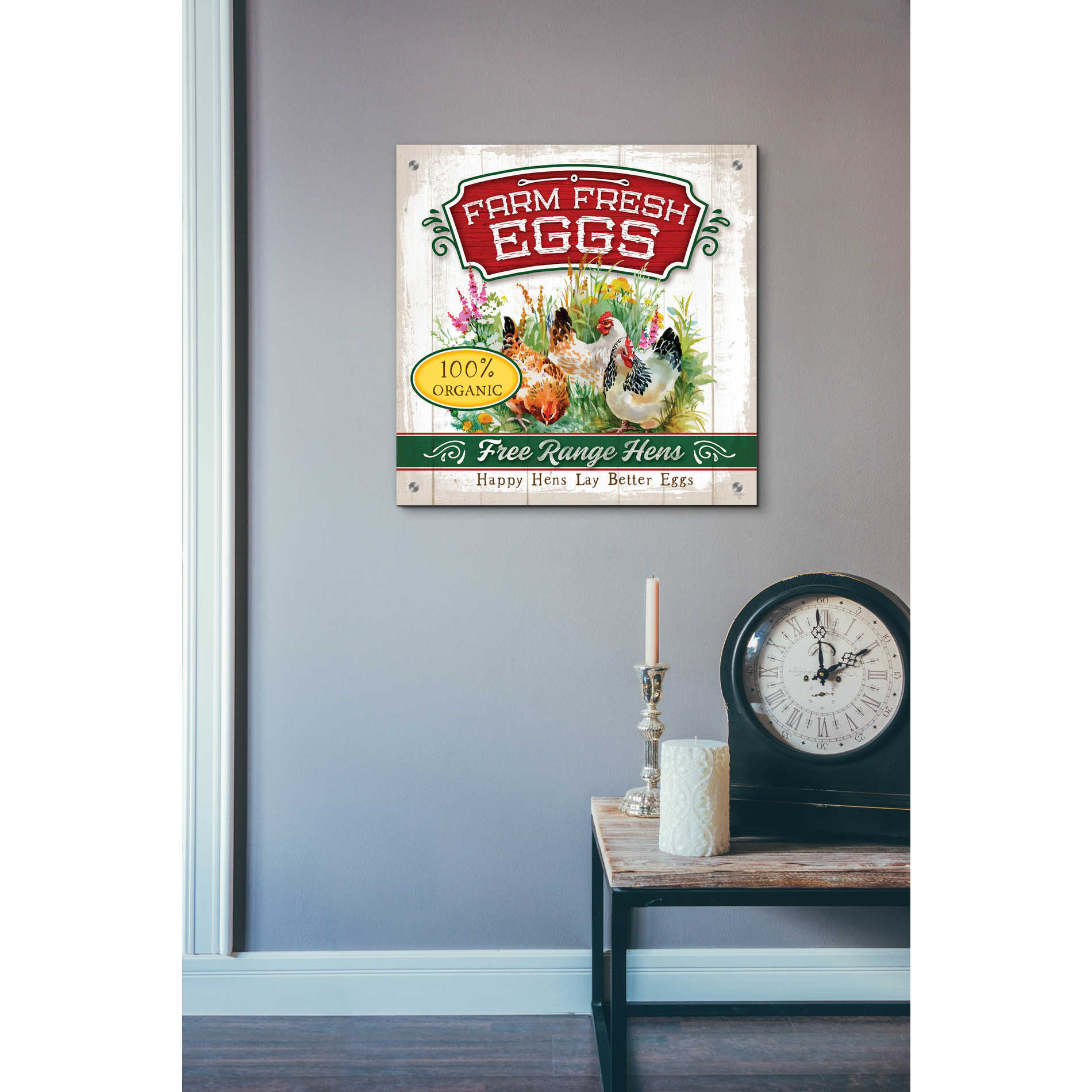 Epic Art 'Fresh Eggs' by Mollie B, Acrylic Glass Wall Art,24x24