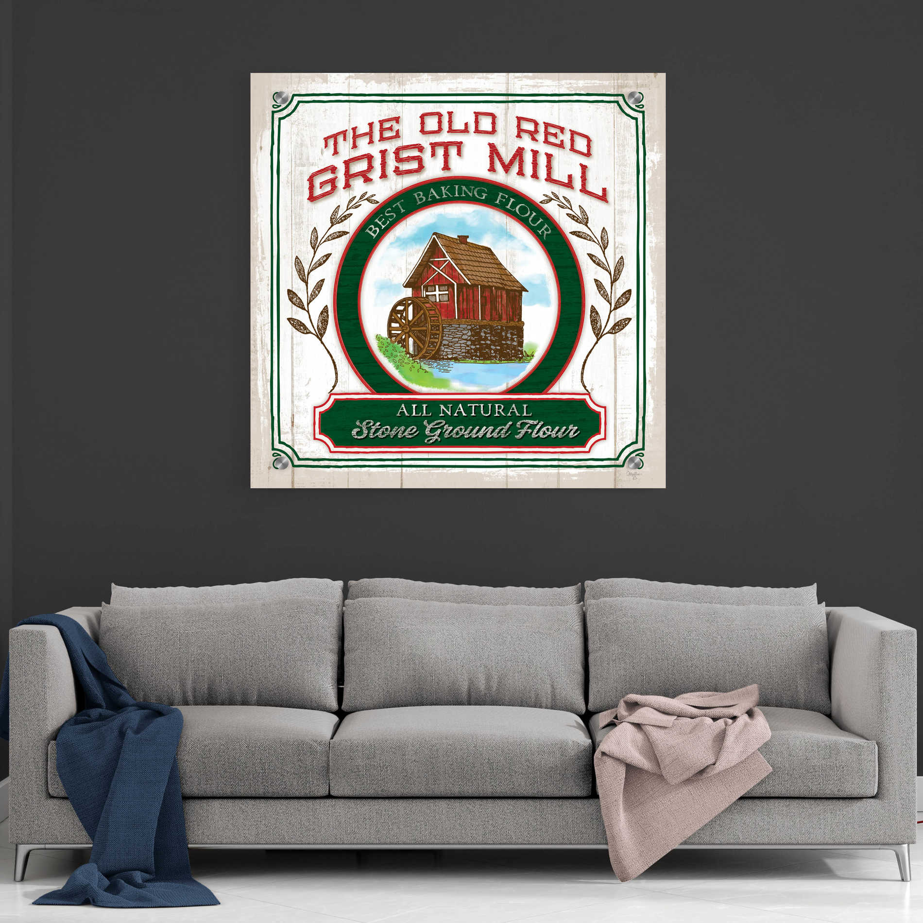 Epic Art 'Grist Mill Flour' by Mollie B, Acrylic Glass Wall Art,36x36