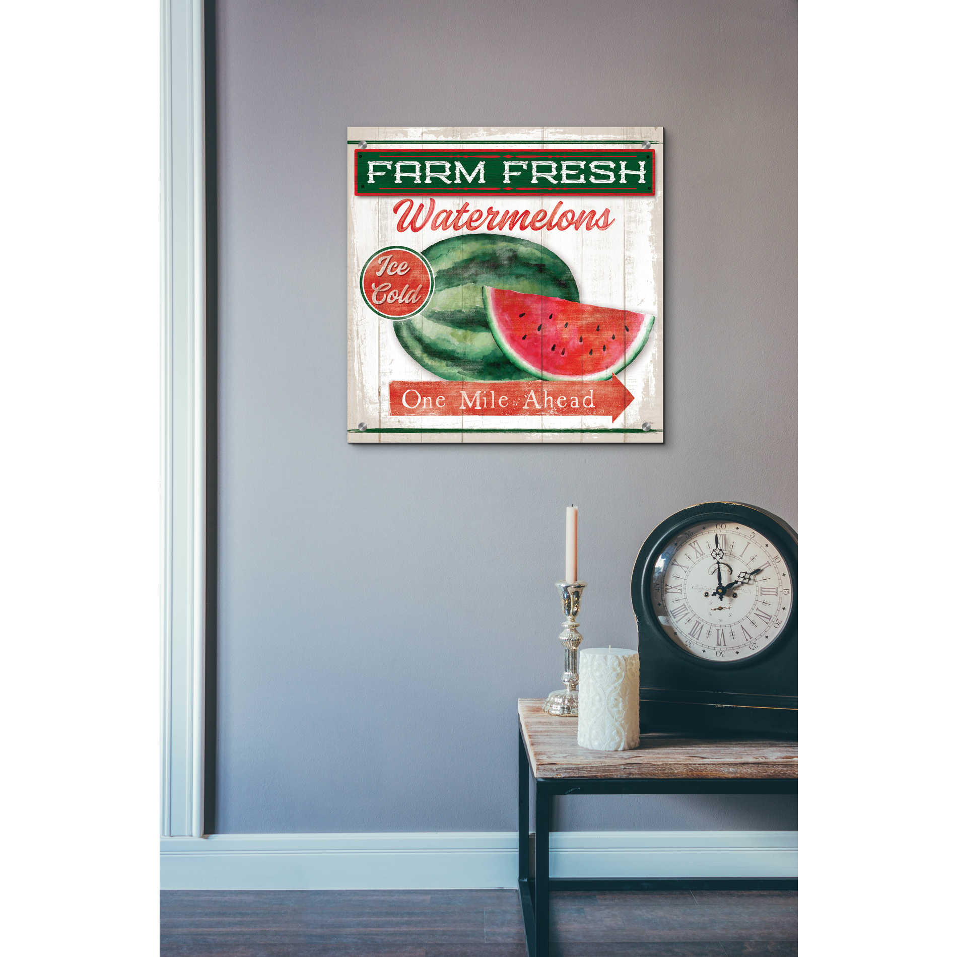 Epic Art 'Watermelon Farm' by Mollie B, Acrylic Glass Wall Art,24x24