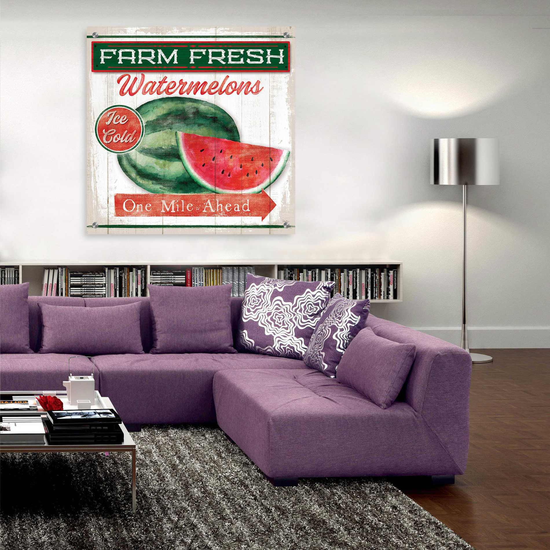 Epic Art 'Watermelon Farm' by Mollie B, Acrylic Glass Wall Art,36x36