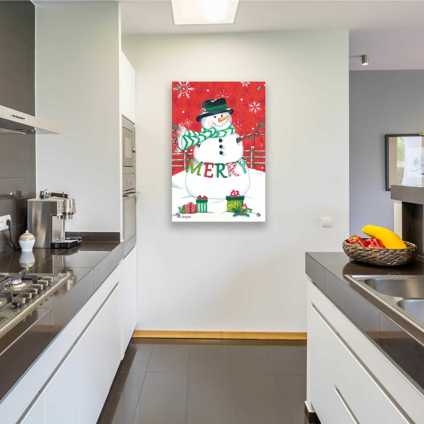 Epic Art 'Hope Snowman' by Lisa Kennedy, Acrylic Glass Wall Art,24x36