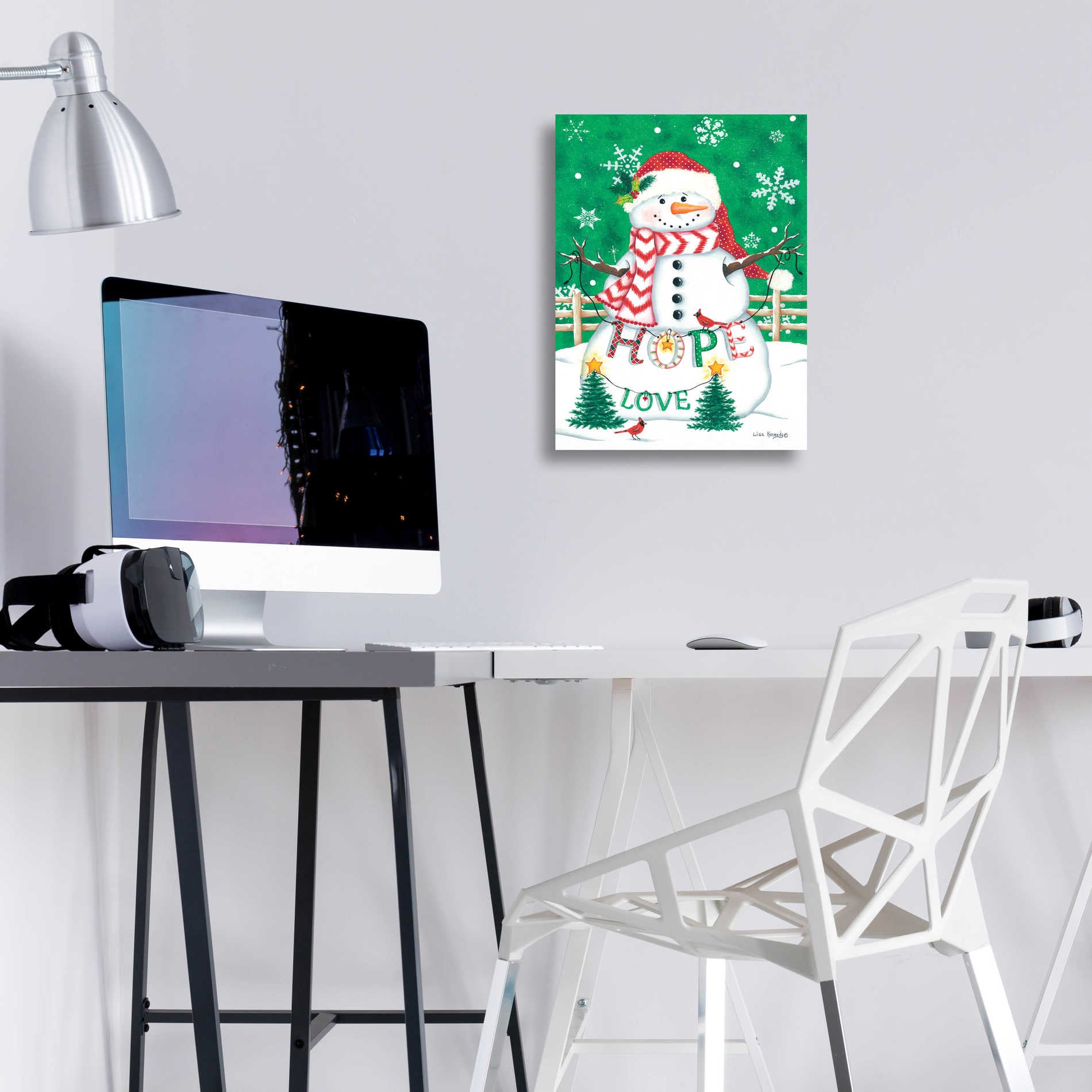 Epic Art 'Merry Snowman' by Lisa Kennedy, Acrylic Glass Wall Art,12x16