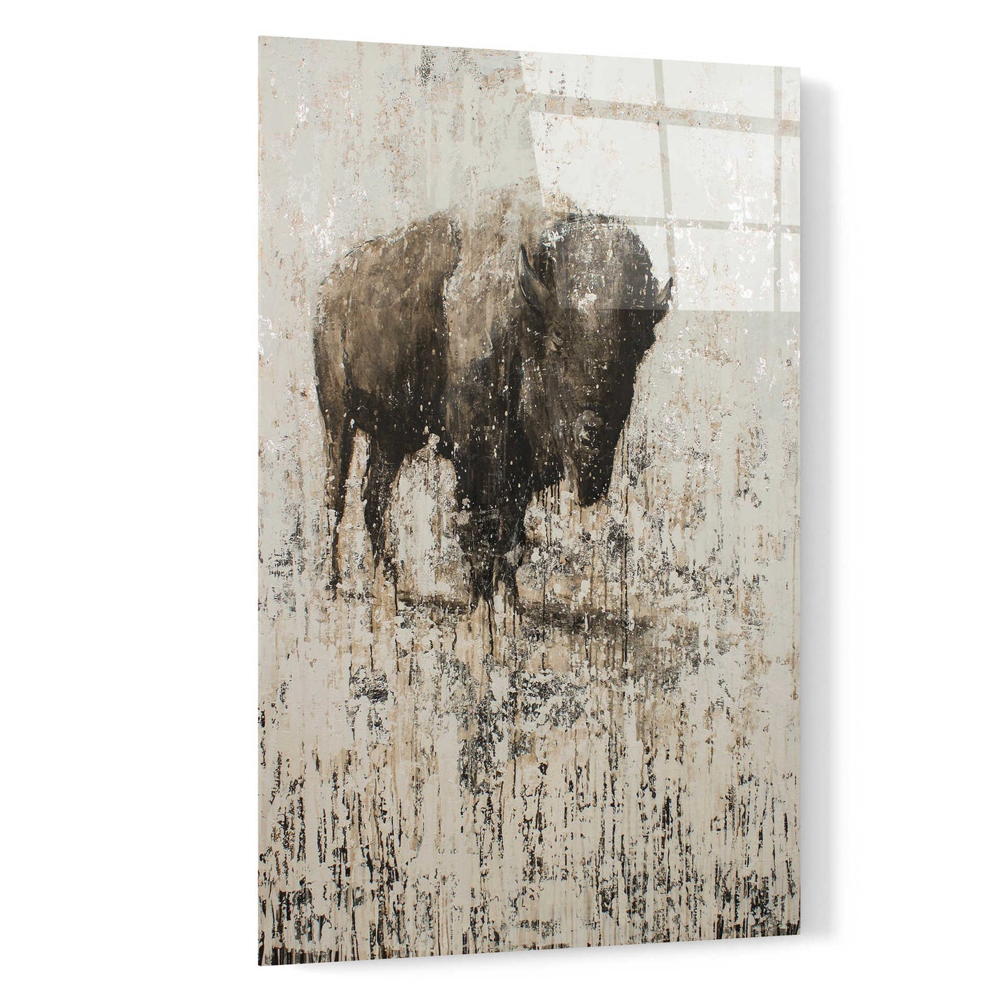 Epic Art 'Lone Buffalo' by Matt Flint, Acrylic Glass Wall Art,16x24