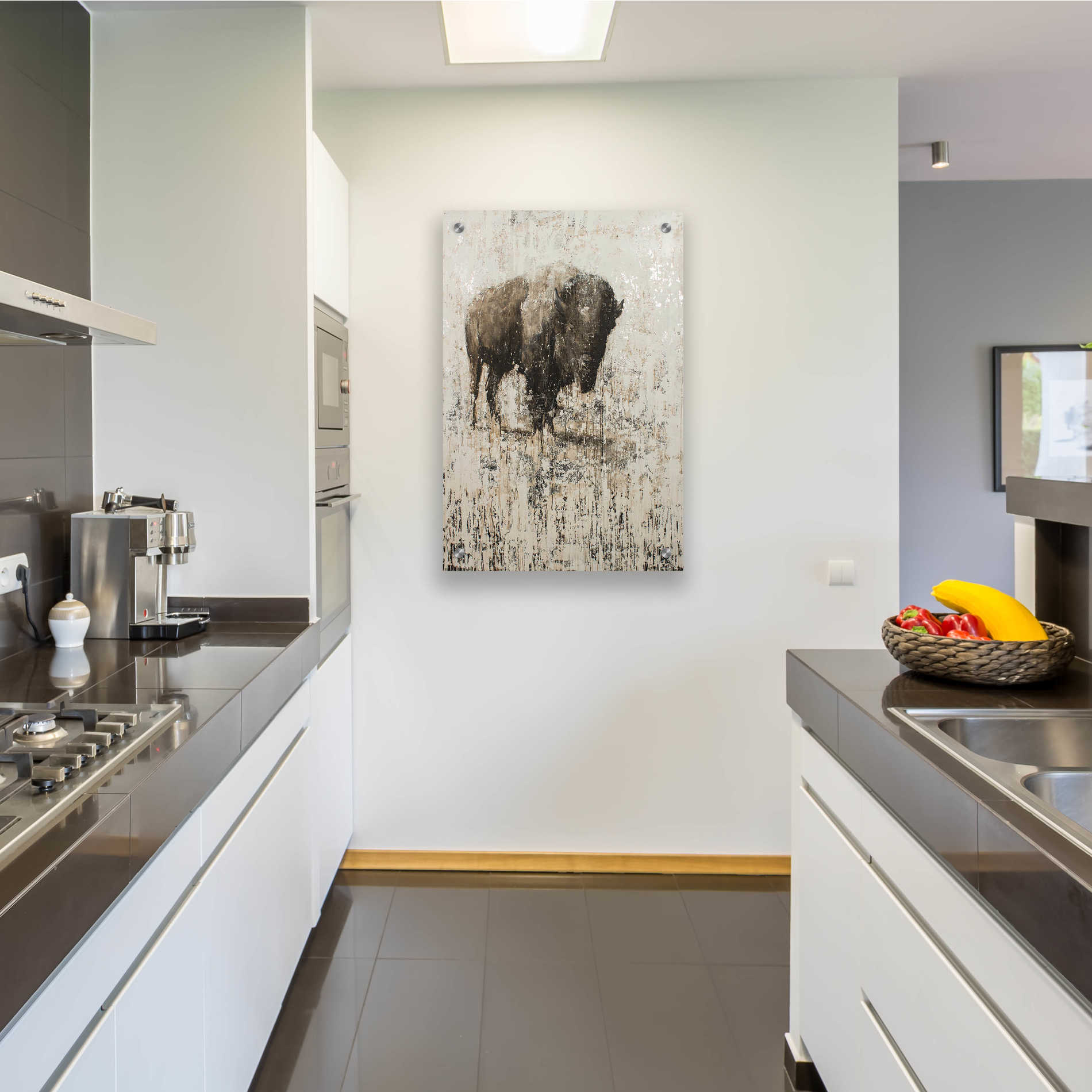 Epic Art 'Lone Buffalo' by Matt Flint, Acrylic Glass Wall Art,24x36