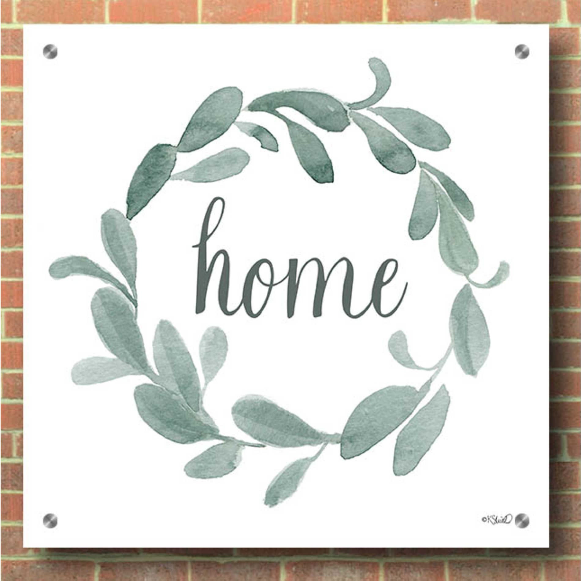 Epic Art 'Welcome Home Wreath' by Kate Sherrill, Acrylic Glass Wall Art,36x36